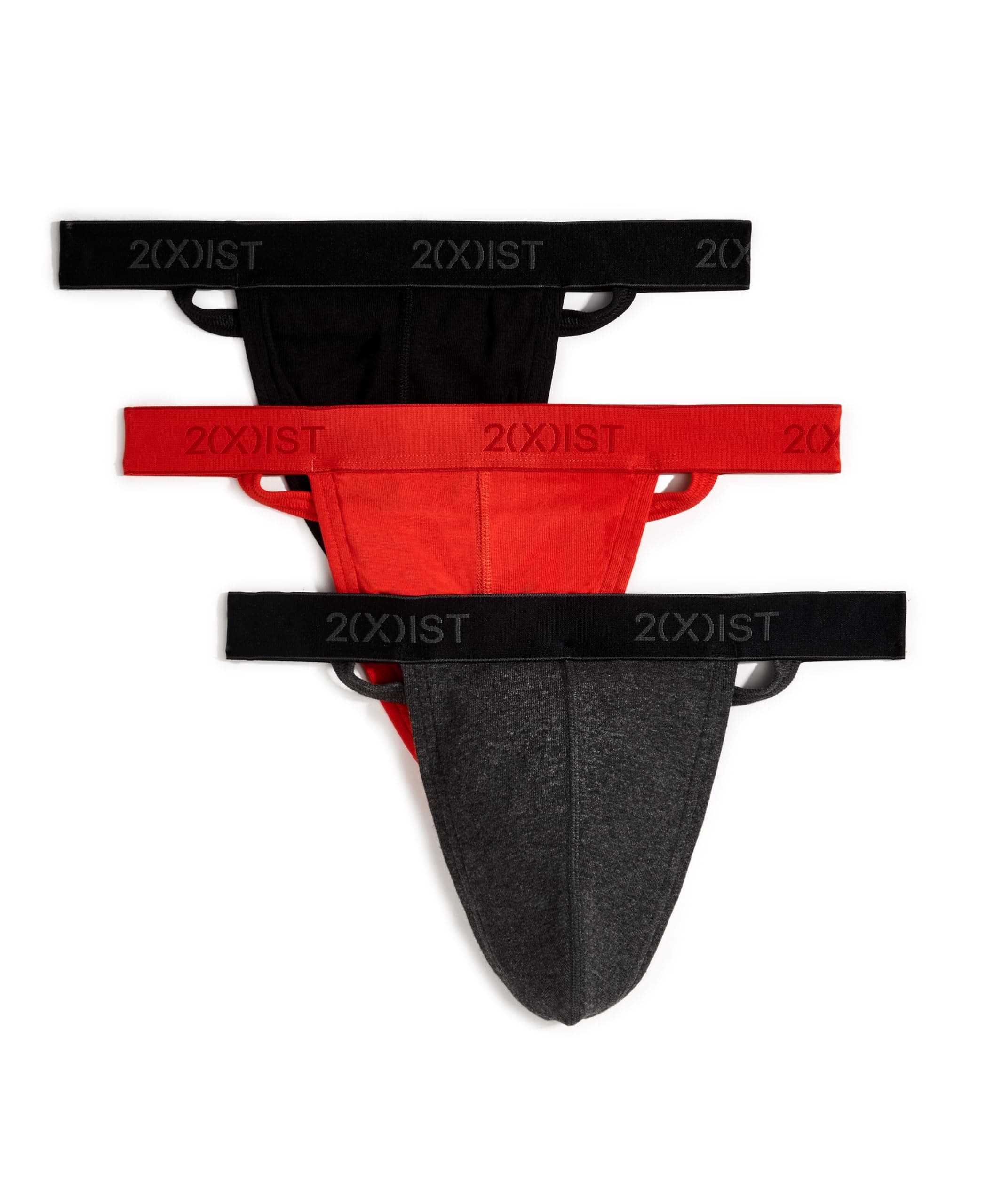 2(X) IST mens Essential Cotton Y-Back Thong 3-Pack Underwear (pack of 3)