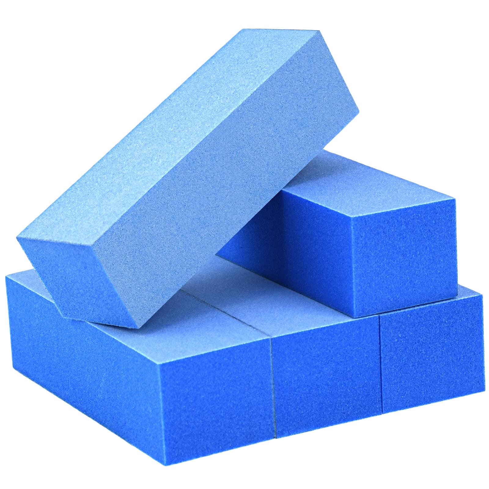Maryton Nail Buffer Blocks, Fine Grit 180/240 Professional Salon Quality 3 Way Blue Buffing Blocks for Nails - Buff Nails Prior to Application of Gel Polish, Acrylic, 5 Count