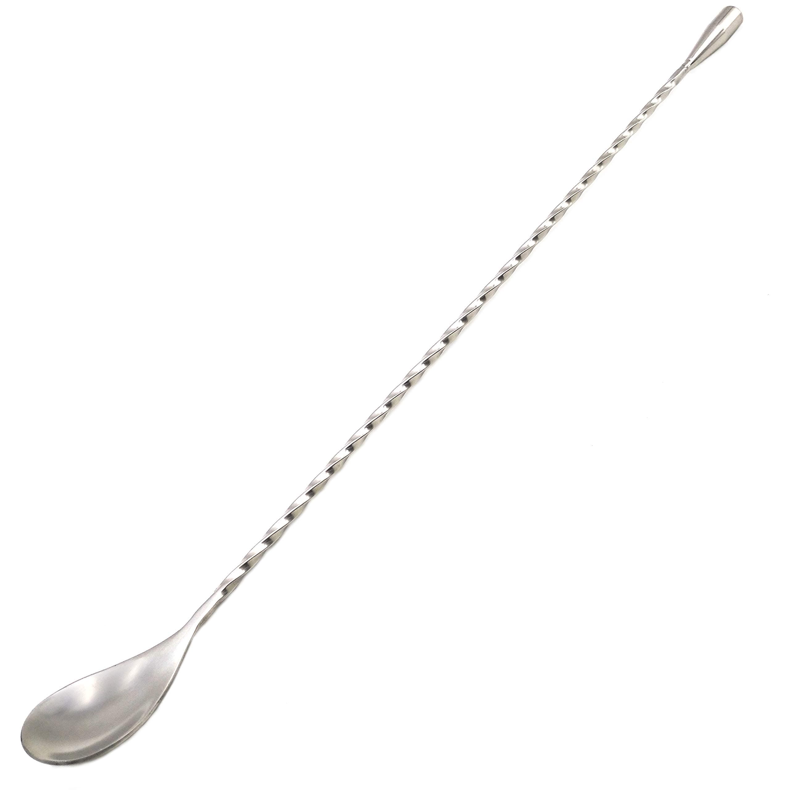 GFDesign 15.7“ Extra Long Cocktail Mixing Spoon Set Food-Grade 18/8 Stainless Steel Stirrer Spiral Pattern Bar Cocktail Shaker Spoon for Ice Cream Smoothies Malts Milkshakes Juice Coffee Tea Drink