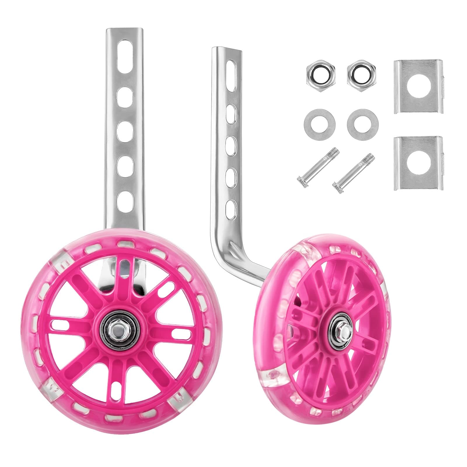 Kids Bike Stabilisers Support Wheel, Adjustable for Cycling Training Wheels Mute Flash Wheels for 12 14 16 18 20 inch Kids Bike (1 Pair Blue)