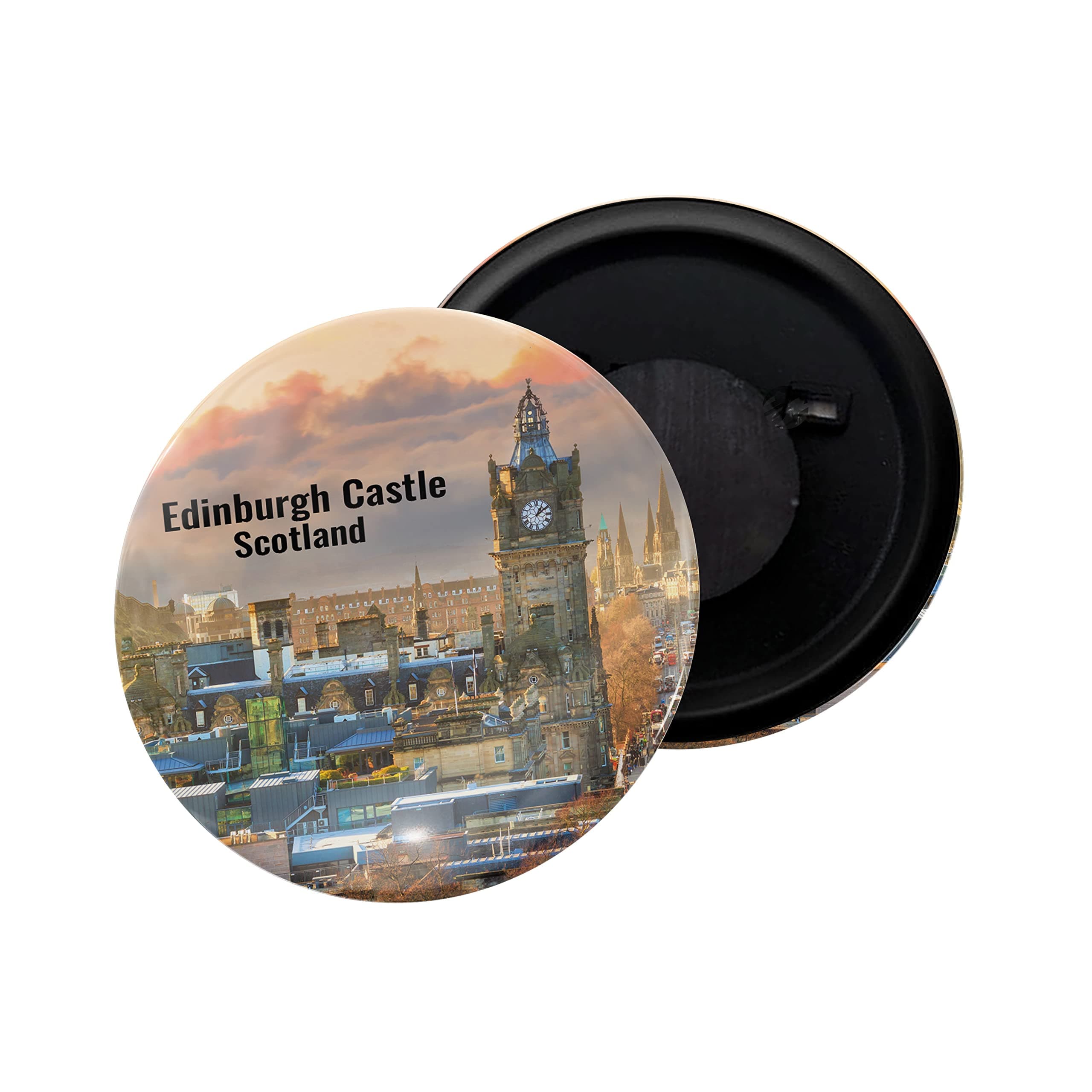 dhcrafts Fridge Magnet Scotland Edinburgh Castle Glossy Finish Design Pack of 1 (58mm)