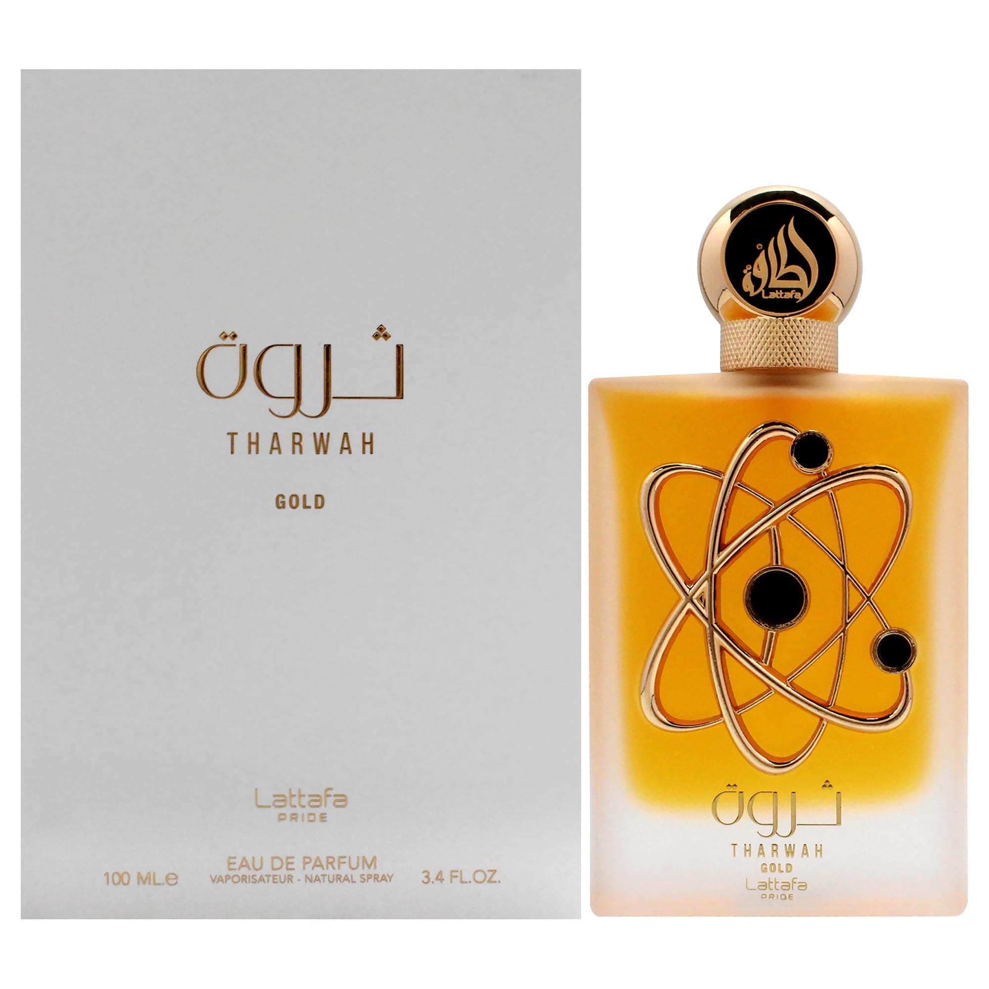 Lattafa Perfumes Tharwah Gold for Unisex Eau de Parfum Spray, 3.4 Ounce