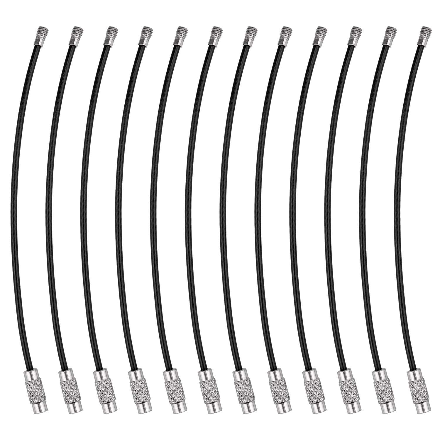 Wisdompro Keychain, 4.3 Inch/6.3 Inch Stainless Steel Wire Rings Cable Keyring Loop for Luggage Tags, Keys and ID Tag Keepers