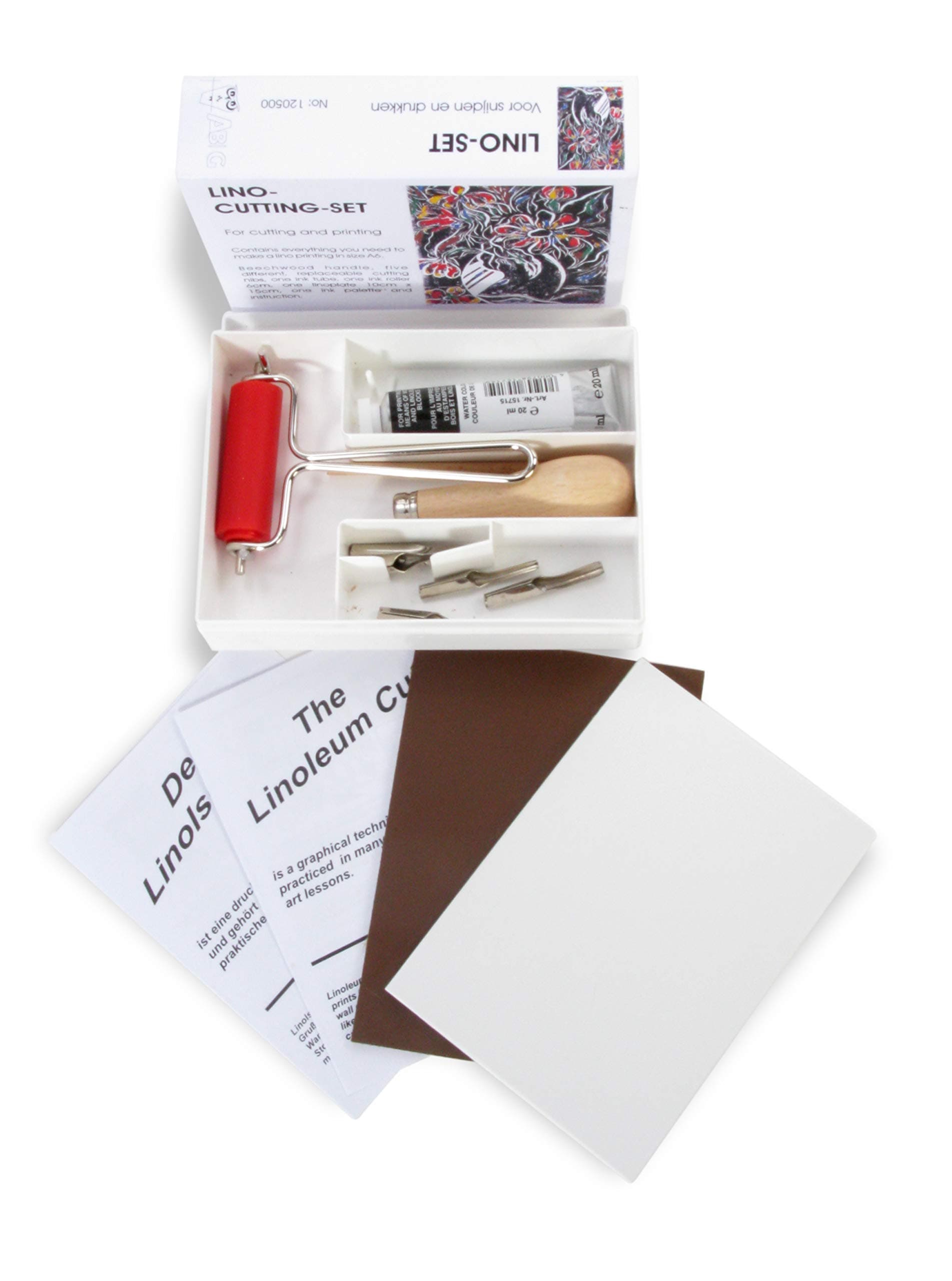 Abig Complete Lino Cutting Set - Linocut Printing Art Kit for Adults - Small, Non-Foldable