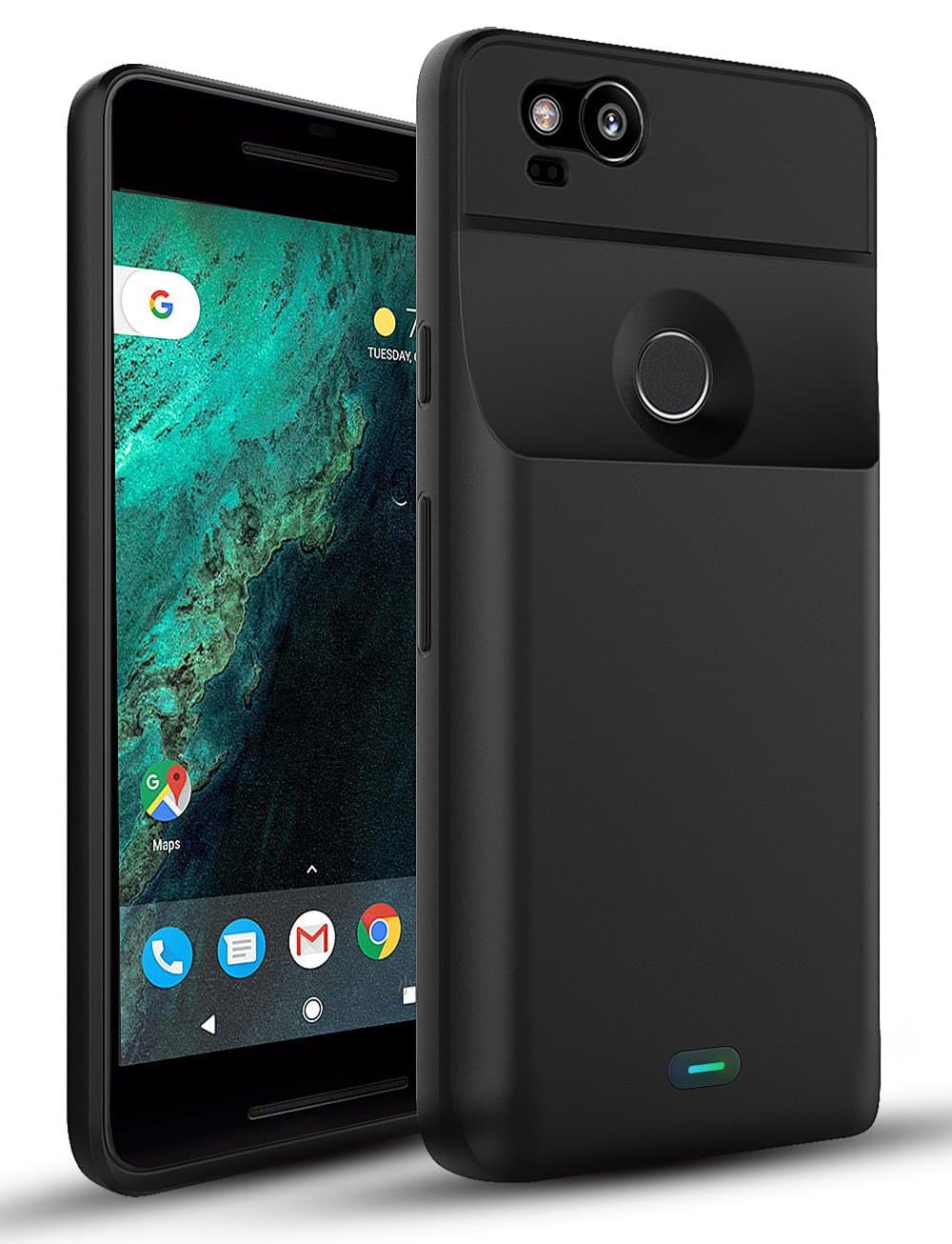 CASESSARY Pixel 2 Fast Charging Battery Case, Ultra Protective Portable Charger, 3900mAh Rechargeable External Battery Pack Compatible w. Google Pixel 2 (5.8 inch Black)