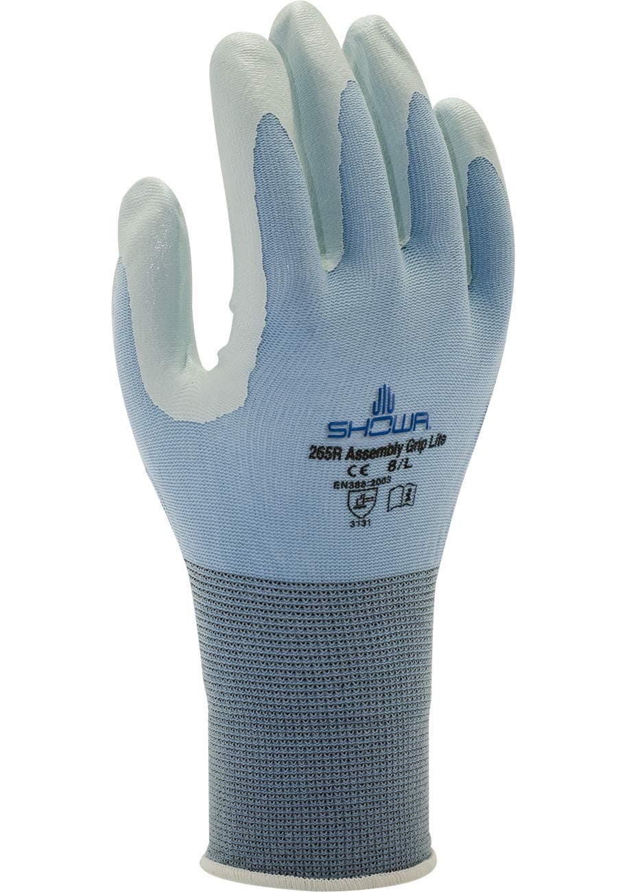 Gloves SHO265-L No.265 Assembly Grip Glove, Size: L, Light Blue