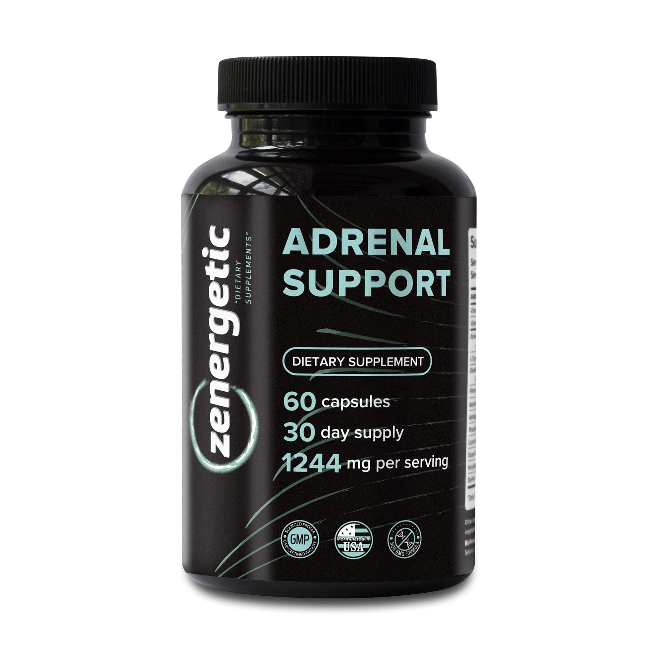 Adrenal Support Supplements β Cortisol Manager, Calm Support, Mood & Energy With Ashwagandha, L-Tyrosine, Rhodiola Rosea Holy Basil 60 Pills Non Gmo