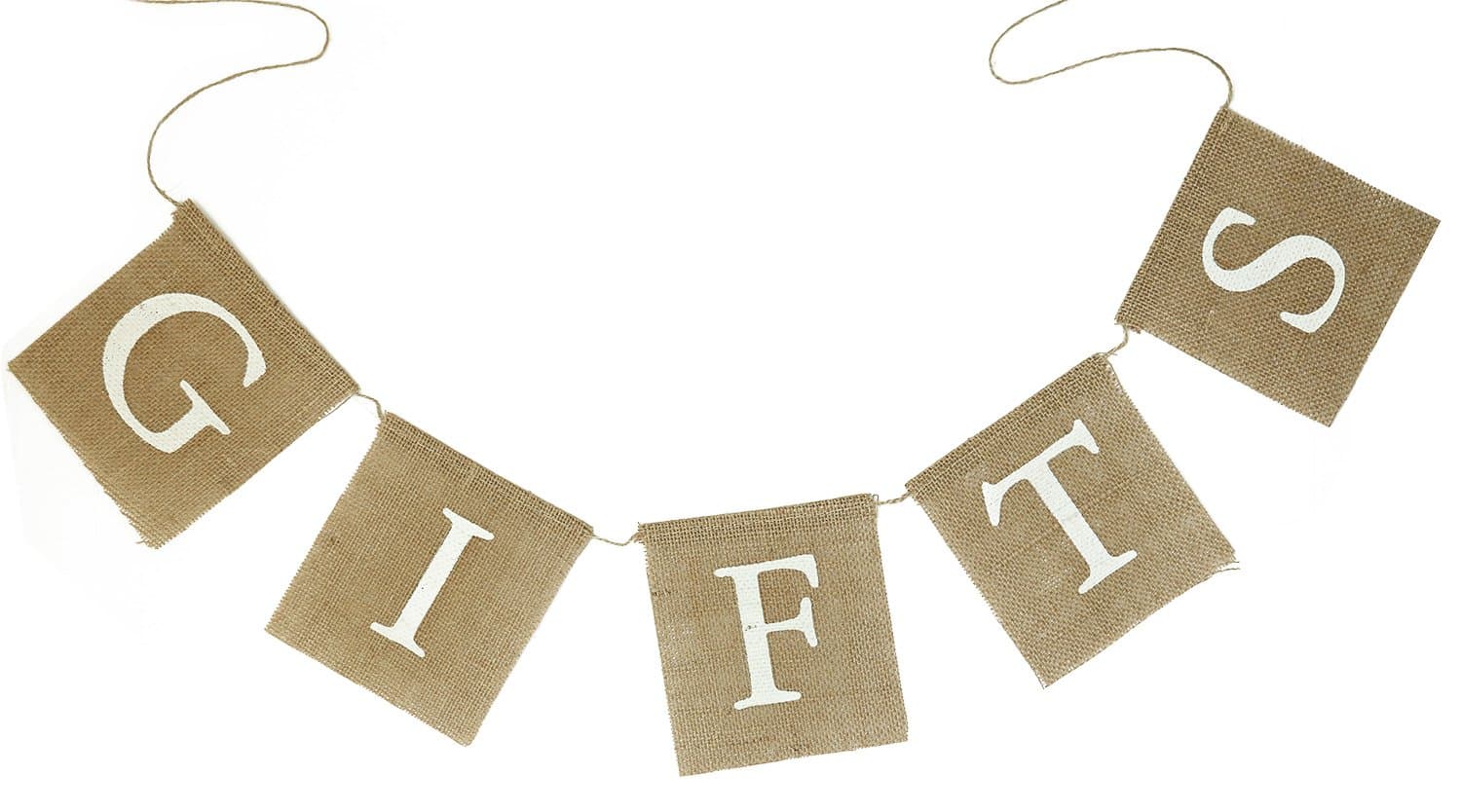 dealzEpic - Rustic Burlap Gifts Bunting Banner Sign for Baby Baptism/Baby Shower Party Decoration