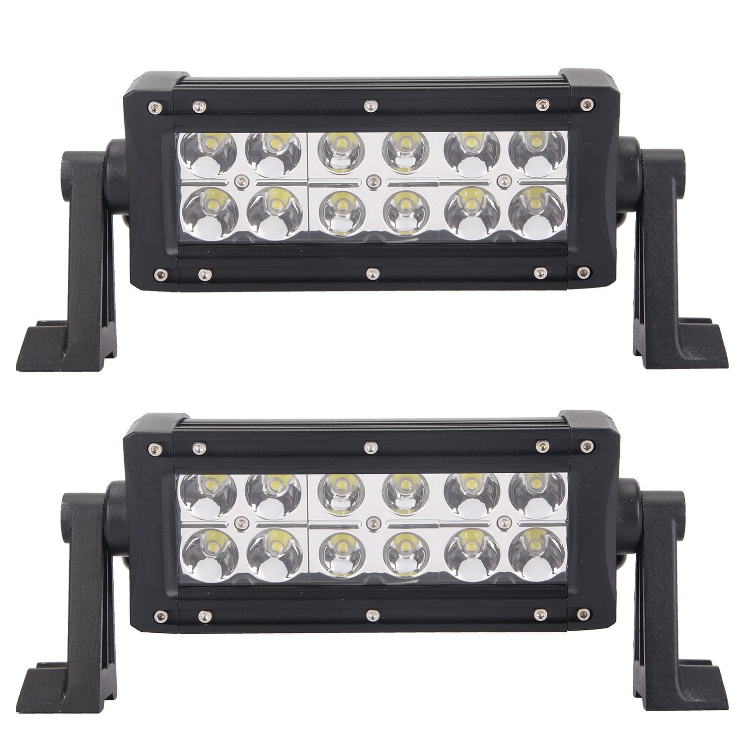LED Light Bar, Northpole Light 2X 8 36W Spot LED Light Bar Work Light, IP67 Waterproof LED Off Road Lights, Driving Fog Light with Mounting Bracket for Off-Road, Truck, Car, ATV, SUV, Jeep