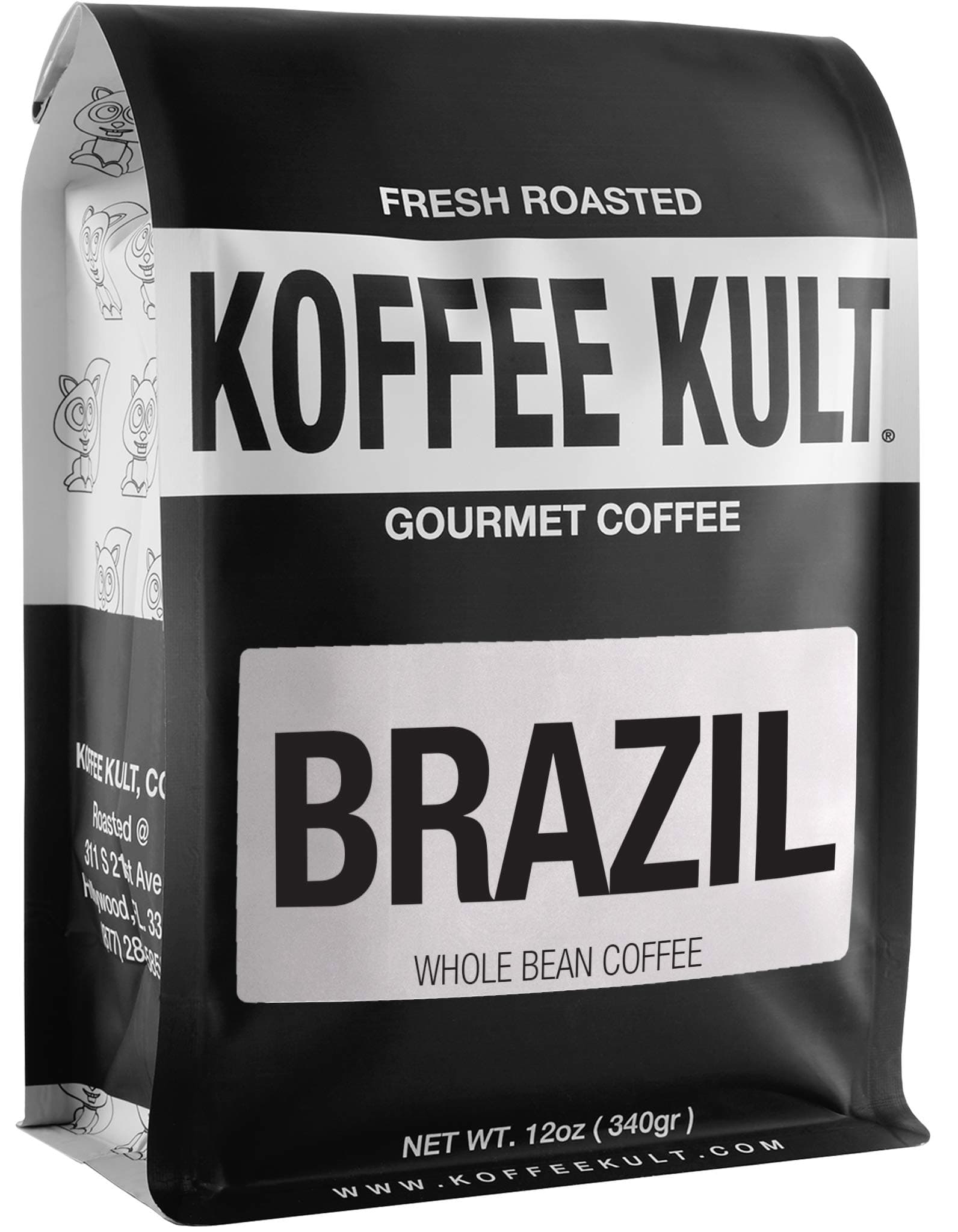 Brazil Coffee Medium Roast - 100% Single Origin Brazilian Coffee - Fresh Artisan Roasted (Whole Bean, 12oz bag)