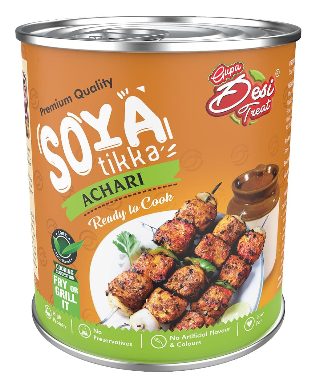 Desi Treat Achari Soya Tikka (Ready to Cook), 800g