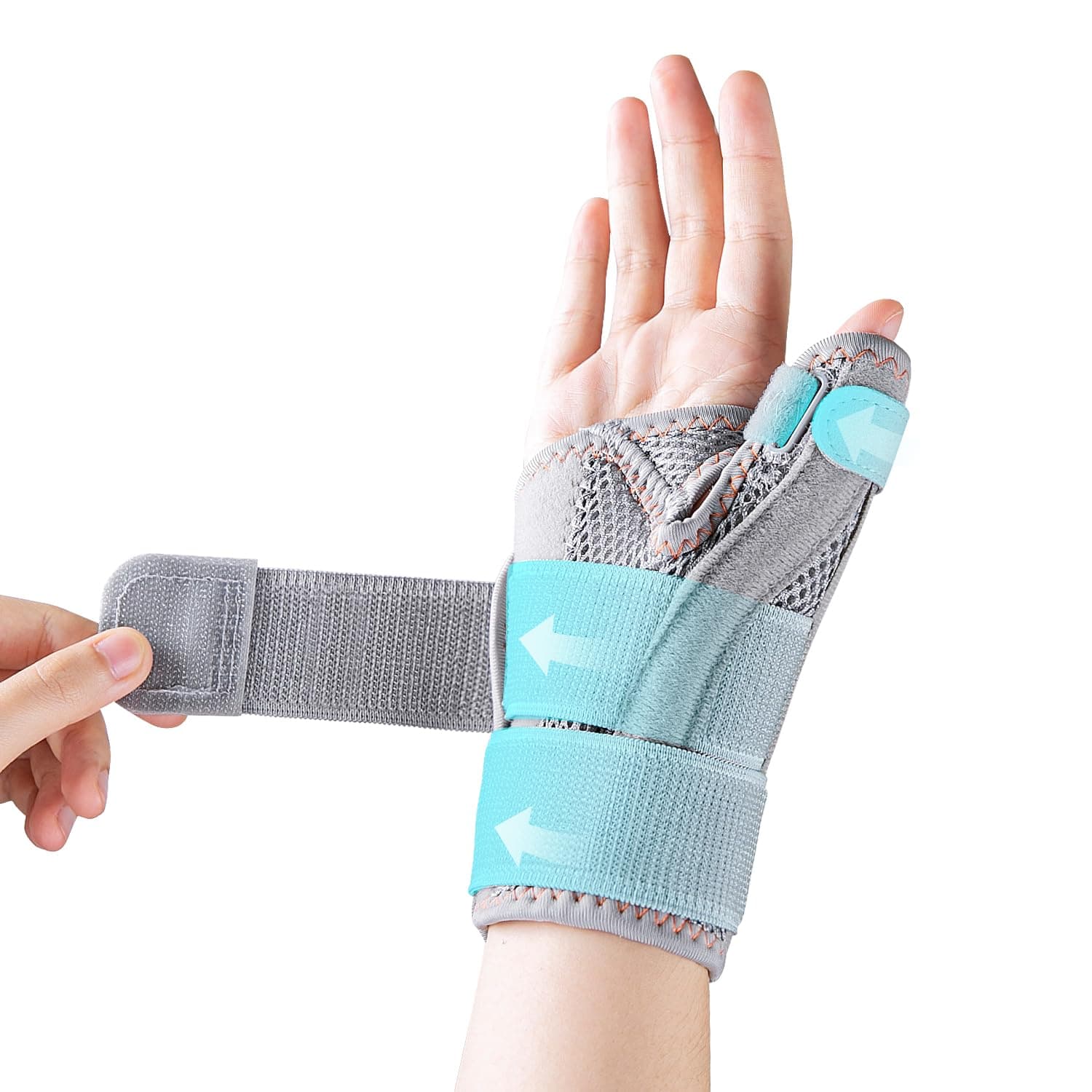New Upgraded Thumb Spica Splint, Comfortable CMC Thumb Splint for Right & Left Hand, Universal Size Thumb Support for Arthritis, Tenosynovitis, CMC Joint Repetitive Injuries (Grey)