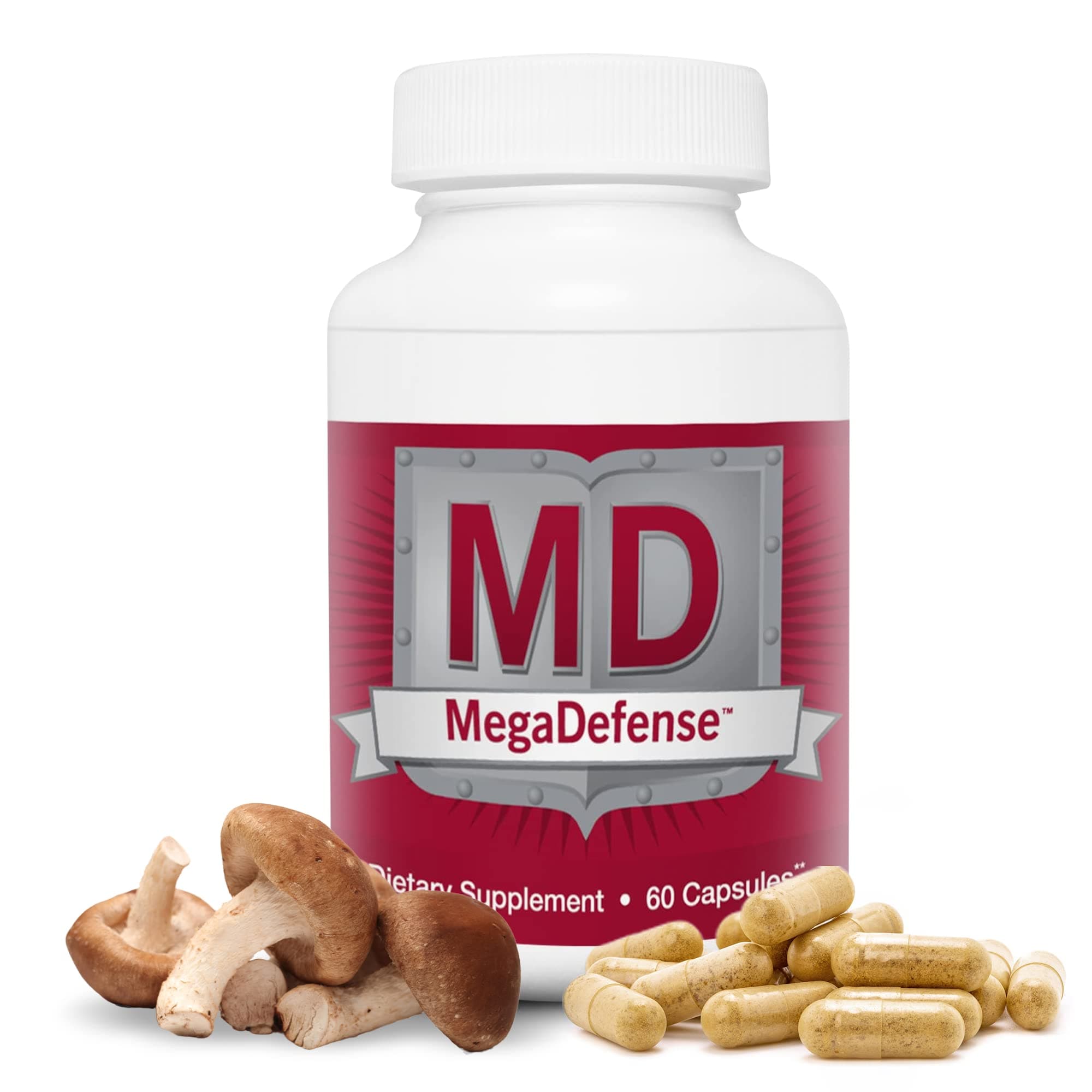Waiora MegaDefense Mushroom Supplement - Mushroom Capsules for Daily Wellness, 6 Mushrooms Supplement: Reishi Mushroom, Turkey Tail, Cordyceps, Maitake, Agaricus & Shiitake, Non-GMO (60 Veggie Caps)…