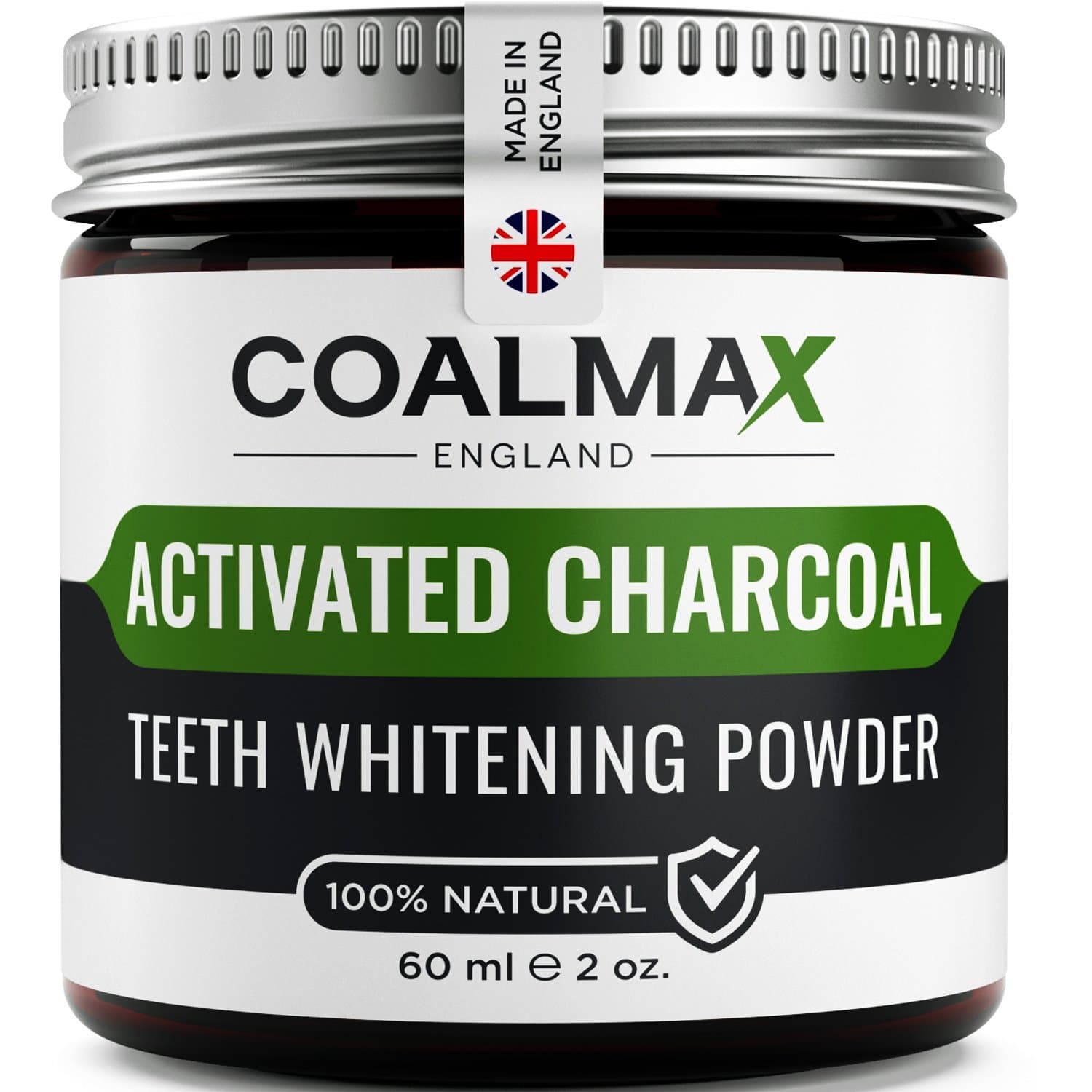 Activated Charcoal Teeth Whitening Powder – 100% Natural, Vegan Charcoal Teeth Whitening Toothpaste & Teeth Whitener Kit (Made in UK)