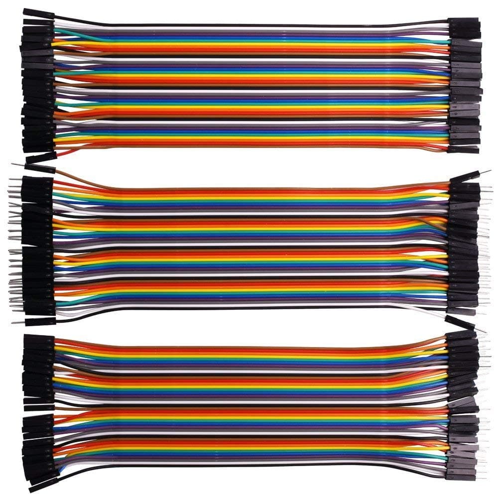 XINYUWIN 120Pcs 20cm Breadboard Wires Ribbon Cables Kit, 40pin Male to Male (M/M), 40pin Female to Female (F/F), 40 Pin Male to Female (M/F) for Arduino, Raspberry Pi Model A/Model B