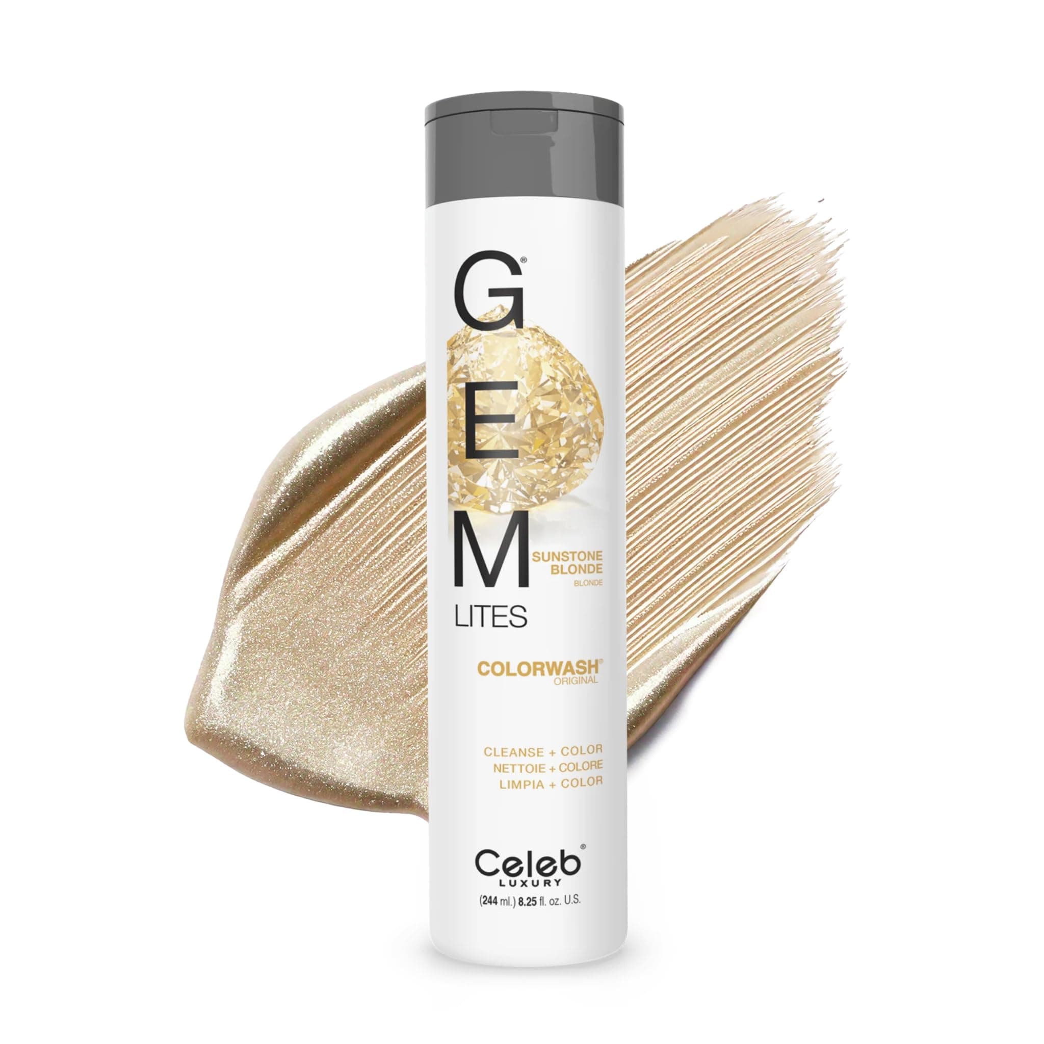 Celeb Luxury Gem Lites Semi Permanent Colourwash Shampoo Blonde - Sunstone 240ml