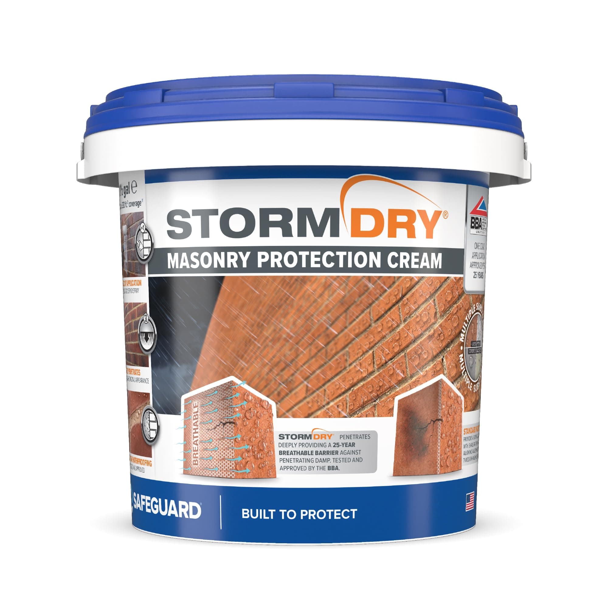Brick Sealer (1.5 Gallon) - Clear Brick, Stone, Concrete & Masonry Waterproofer - 25-Year Certified Waterproofing Protection Against Penetrating Damp
