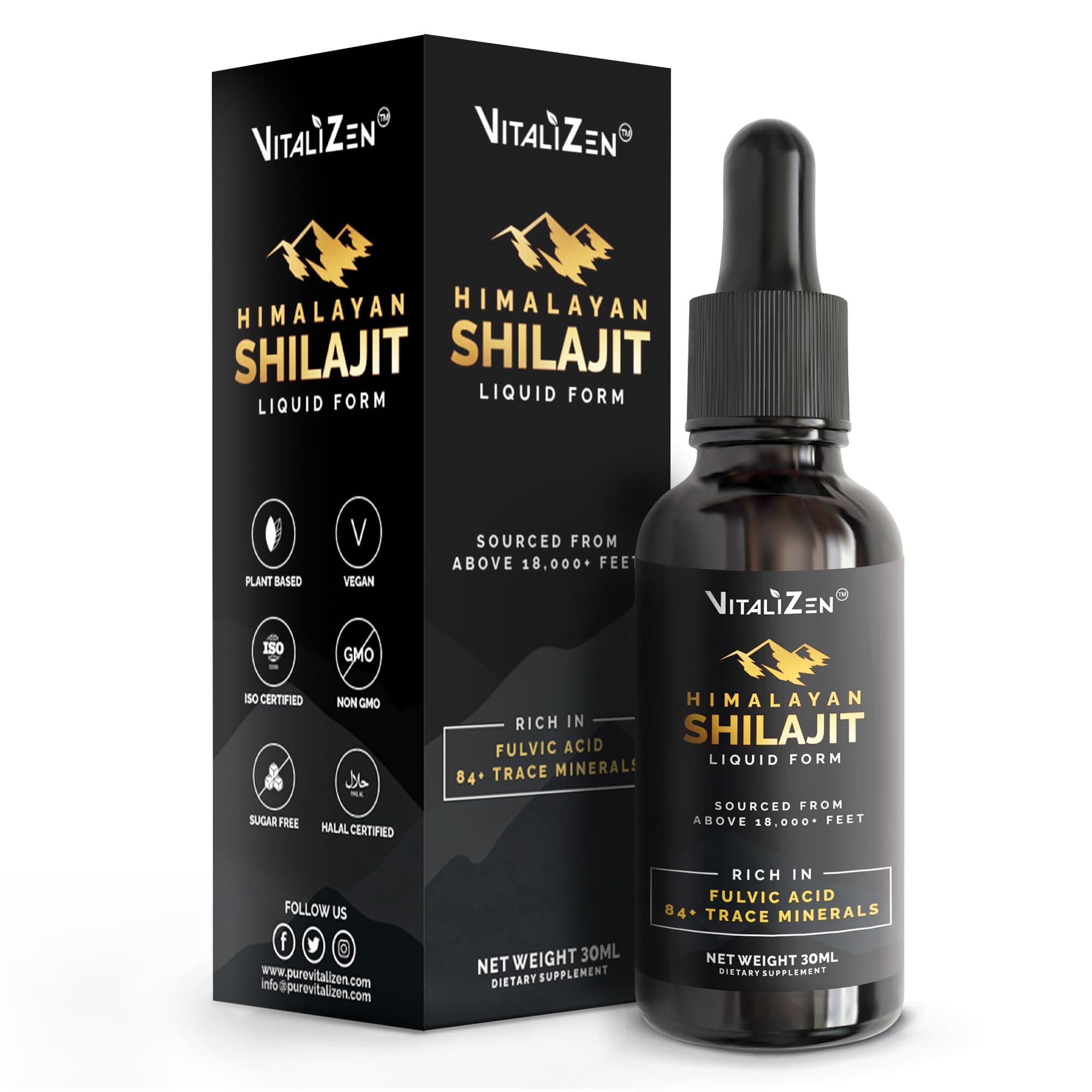 Shilajit Pure Himalayan Organic Drops | 100% Natural Liquid Shilajit Drops | for Detox, Immune Support, Energy | Himalayan Shilajit Liquid Drops with Fulvic Acid and Trace Minerals | 30ml