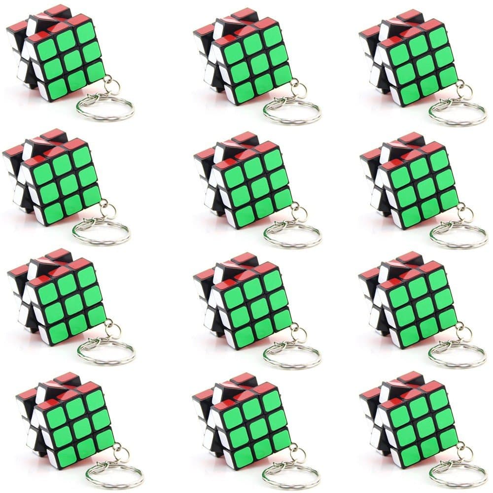 Lebbeen Party Supplies Keychain Cube Mini Cubes Party Favors Cube Puzzle (12 Pack)