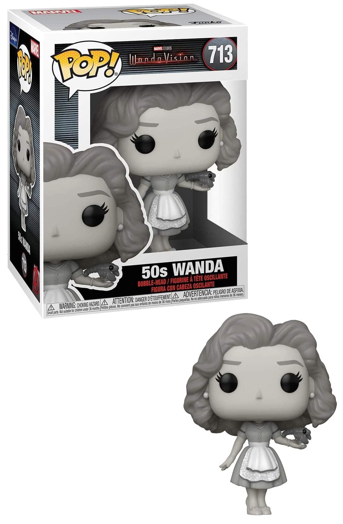 POP! Marvel: WandaVision - Wanda Maximoff 50s - Black & White - Collectable Vinyl Figure - Gift Idea - Official Merchandise - Toys for Kids & Adults - TV Fans - Model Figure for Collectors