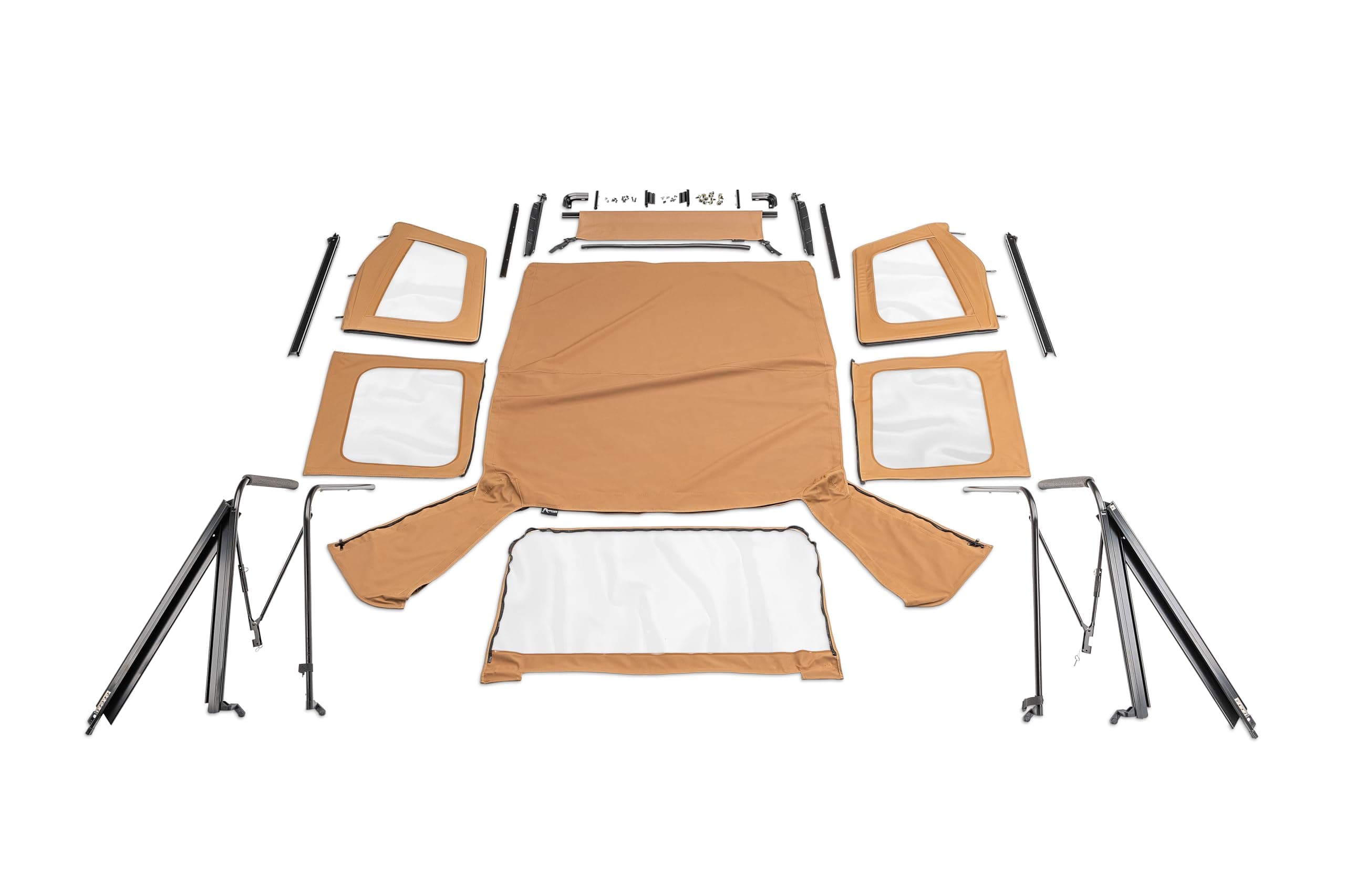 RAMPAGE PRODUCTS Complete Soft Top for Jeep Wrangler YJ | Clear Windows, Includes Frame and Hardware, Vinyl, Spice Denim | 68117 | Fits 1975-1986 Jeep CJ7 / 1988-1995 Wrangler YJ with Soft Upper Doors