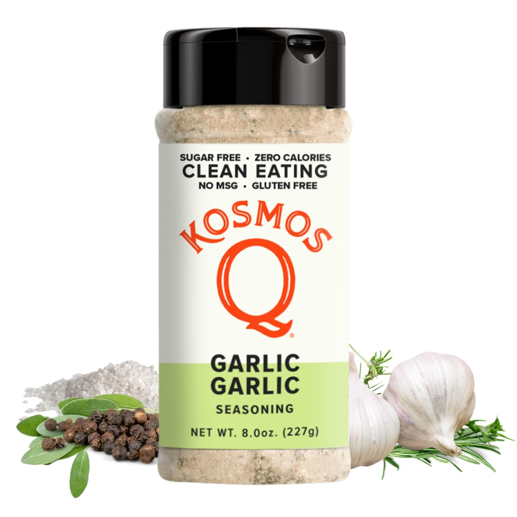 Garlic Seasoning, Roasted Garlic Spice Mix for Chicken, Beef, Veggies & Pasta, All-Natural, Sugar-Free, Zero Calories, Keto & Paleo Friendly, 8 Oz Shaker Bottle