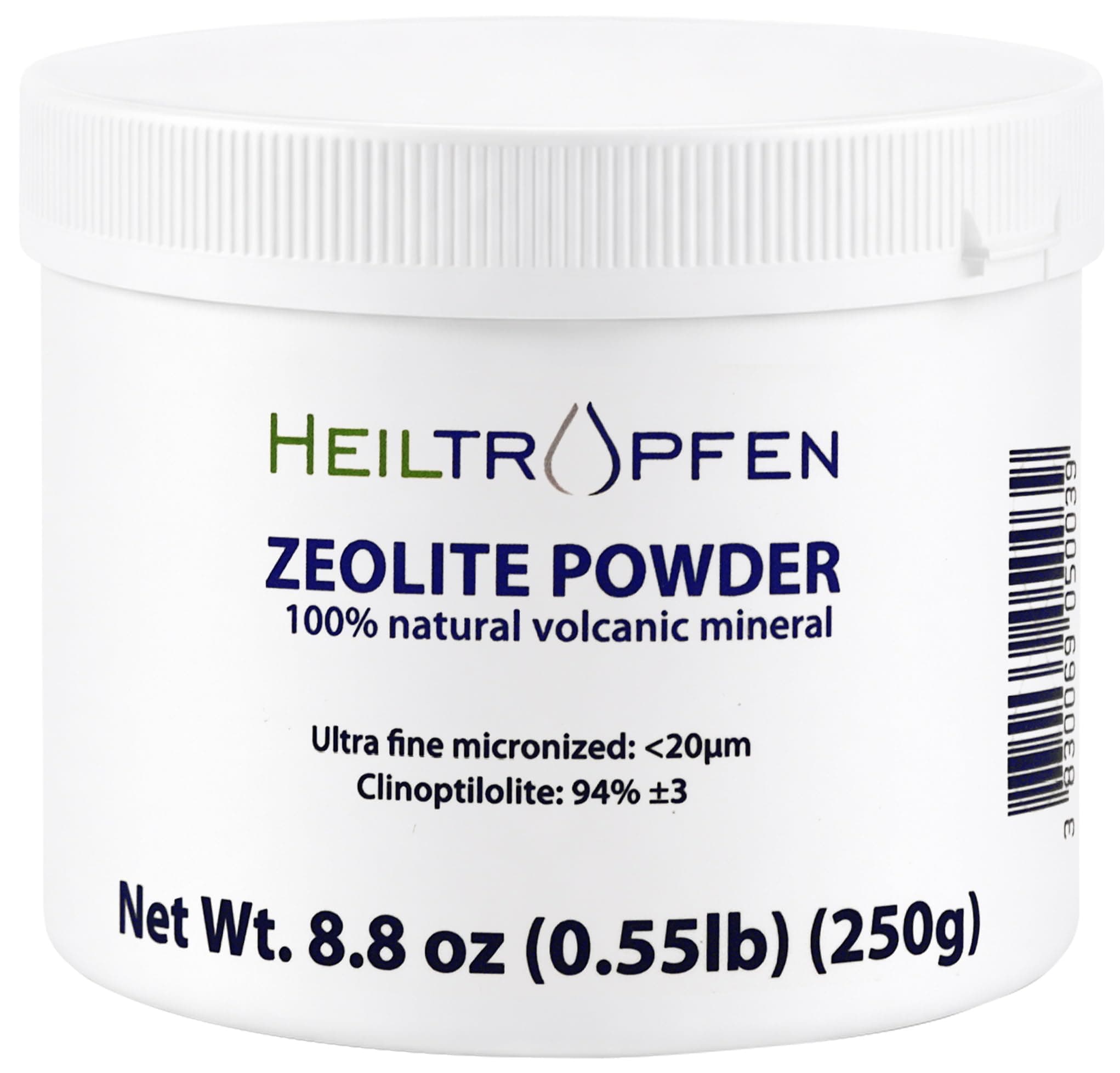 Zeolite Powder 0.55 Pound - 250 g | ULTRA FINE | less-than 20 µm | Clinoptilolite 90-92% | activated | Natural Mineral Dust | Heiltropfen®