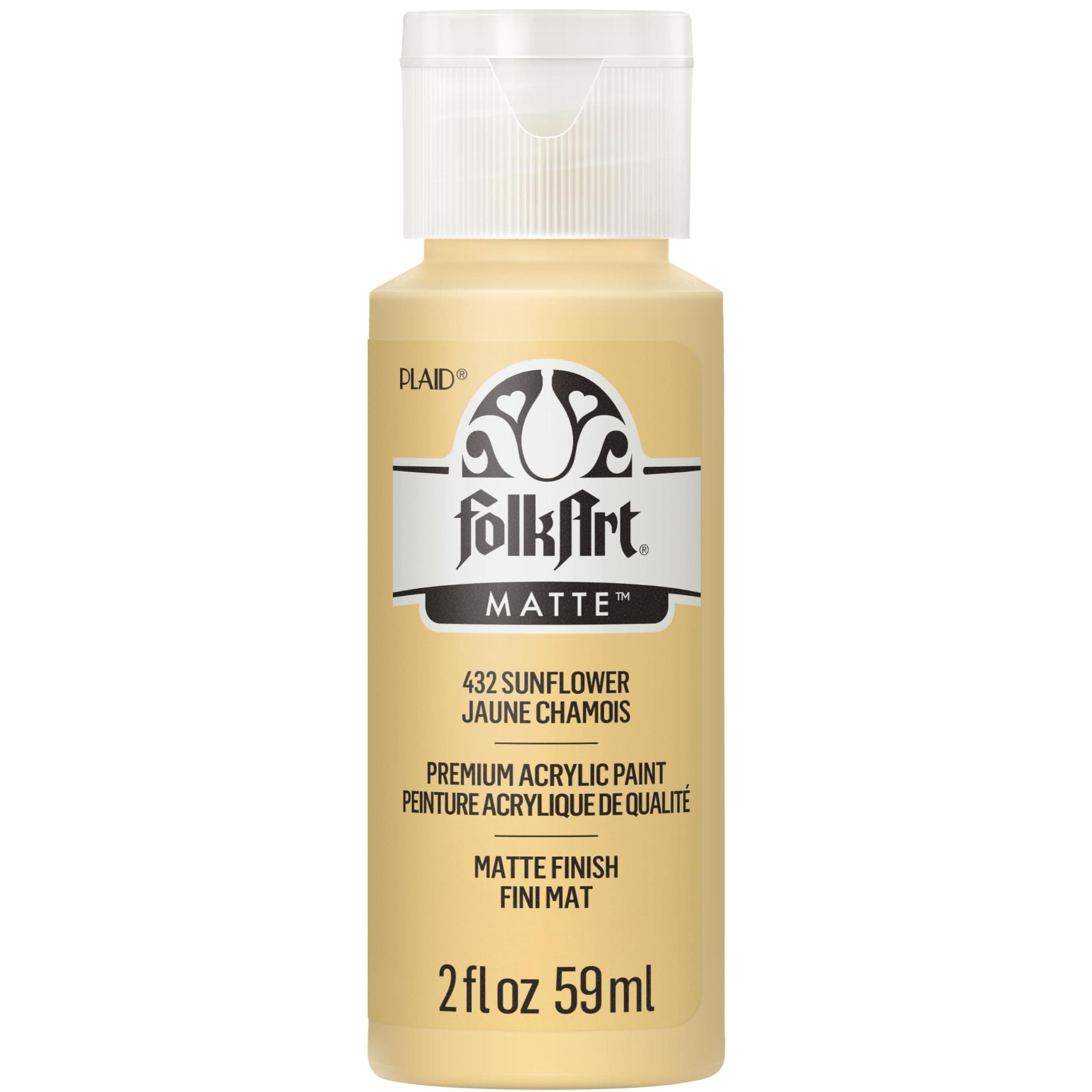 FolkArt Acrylic Paint in Assorted Colors (2 oz), 432, Sunflower