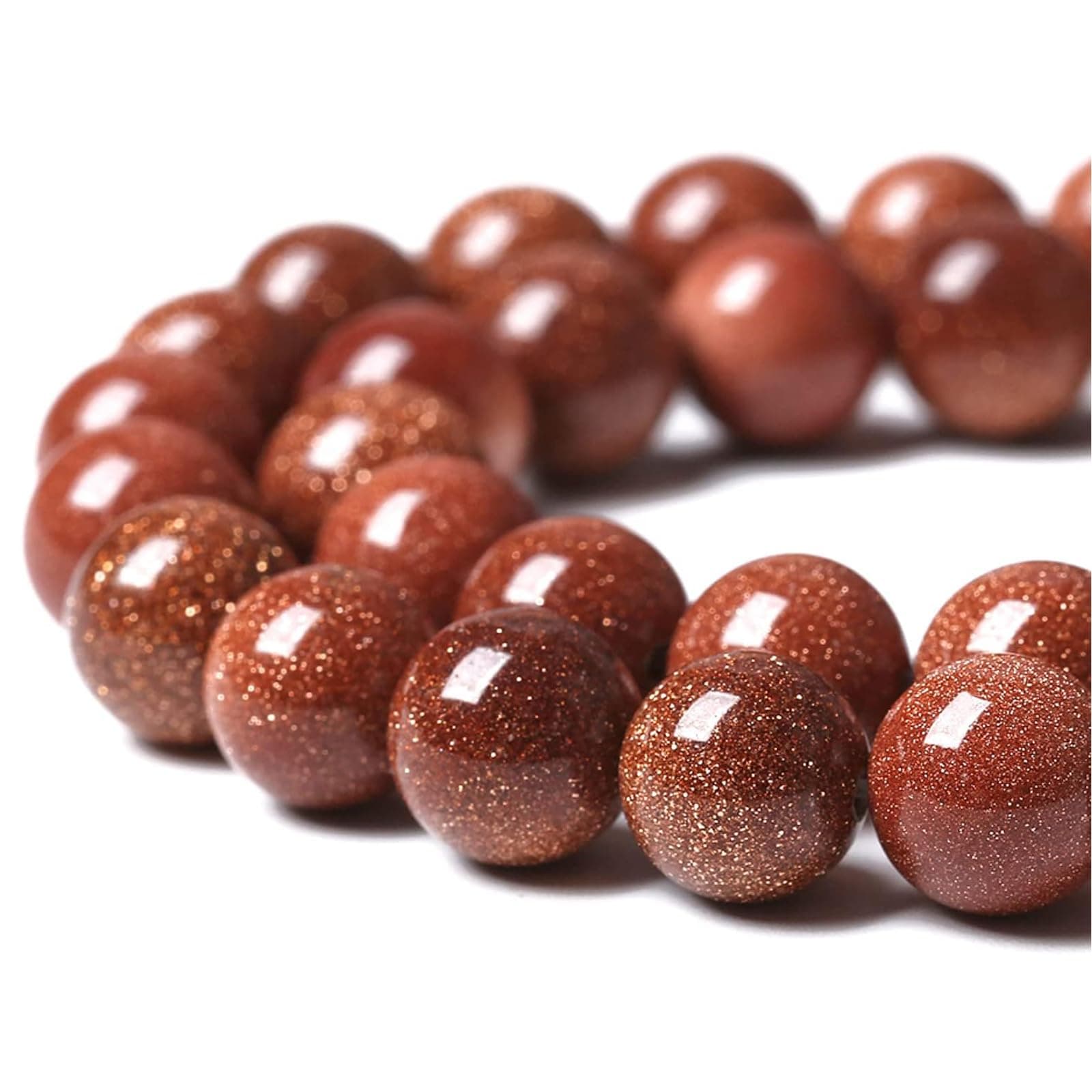 HAAMIIQII 60pcs 6mm Natural Gold Sandstone Beads Round Loose Gemstone Beads for Jewelry Making Strand 15 Inch