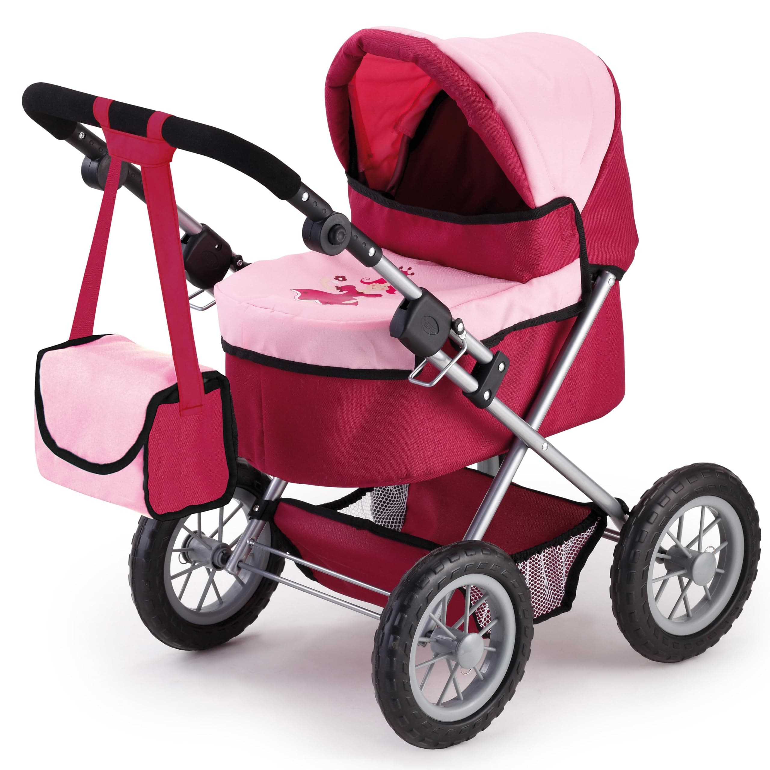 Bayer Design 13014AA Trendy Doll Carriage, Red/Pink