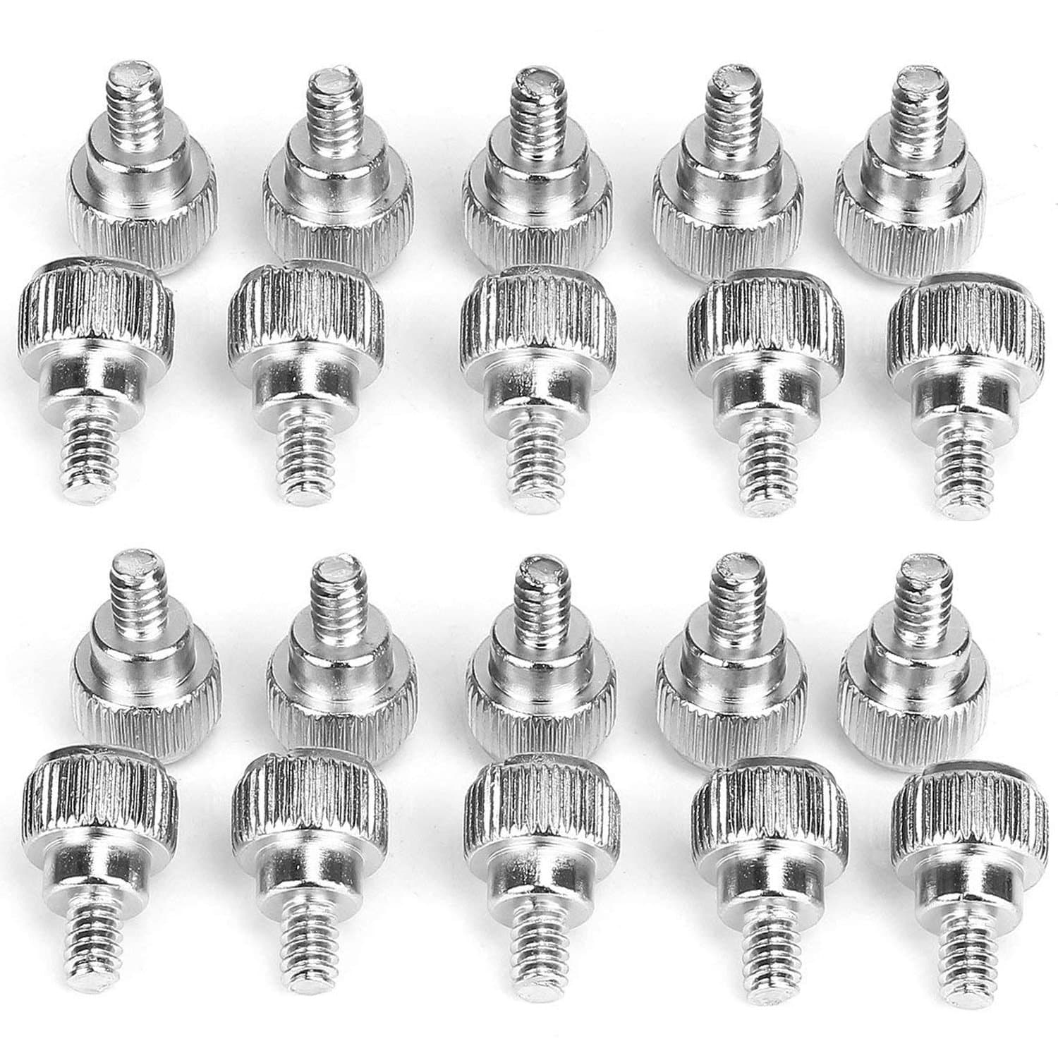 Pingranso 20PCS Computer Case Thumb Screws, Size:6#-32X5mm (Silver)