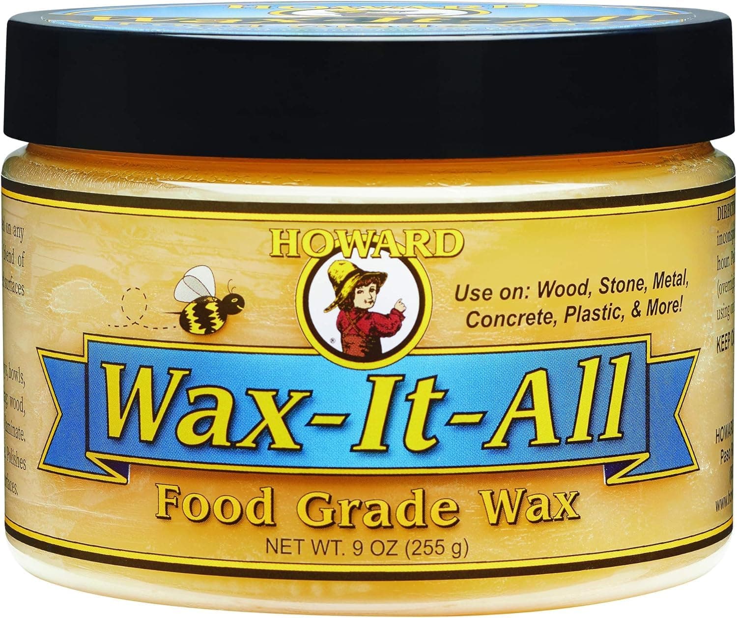 WAX-IT-All - Protective Food-Grade Wax, Beeswax Wood Polish: Beautifies and Extends the Finish of Surfaces, Food Grade Beeswax Ideal for Wood, Stone, Metal, Cement, Paint, Plastics, 9 Fl oz