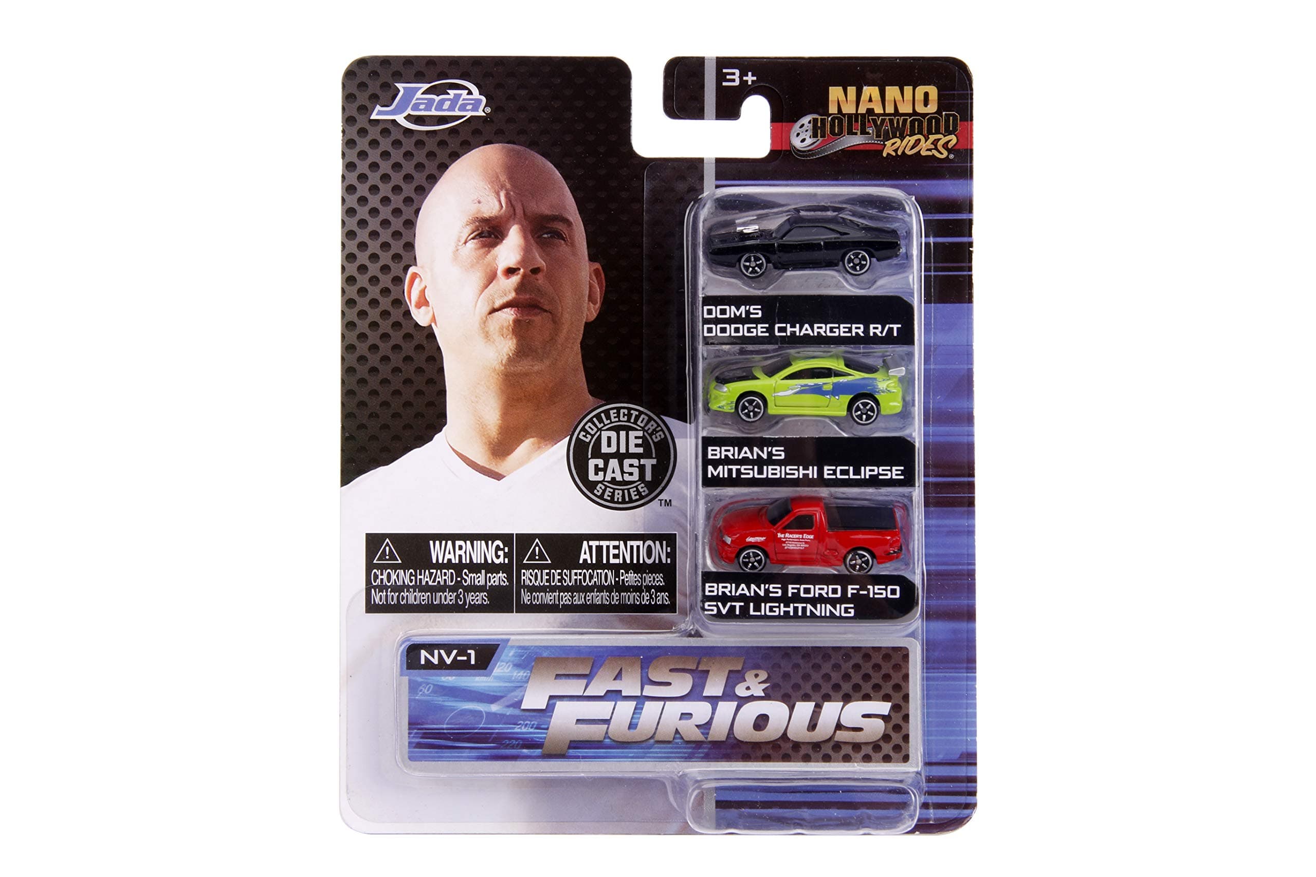 JAN31123 Nano Fast and Furious #1 3 Car Set, Multi