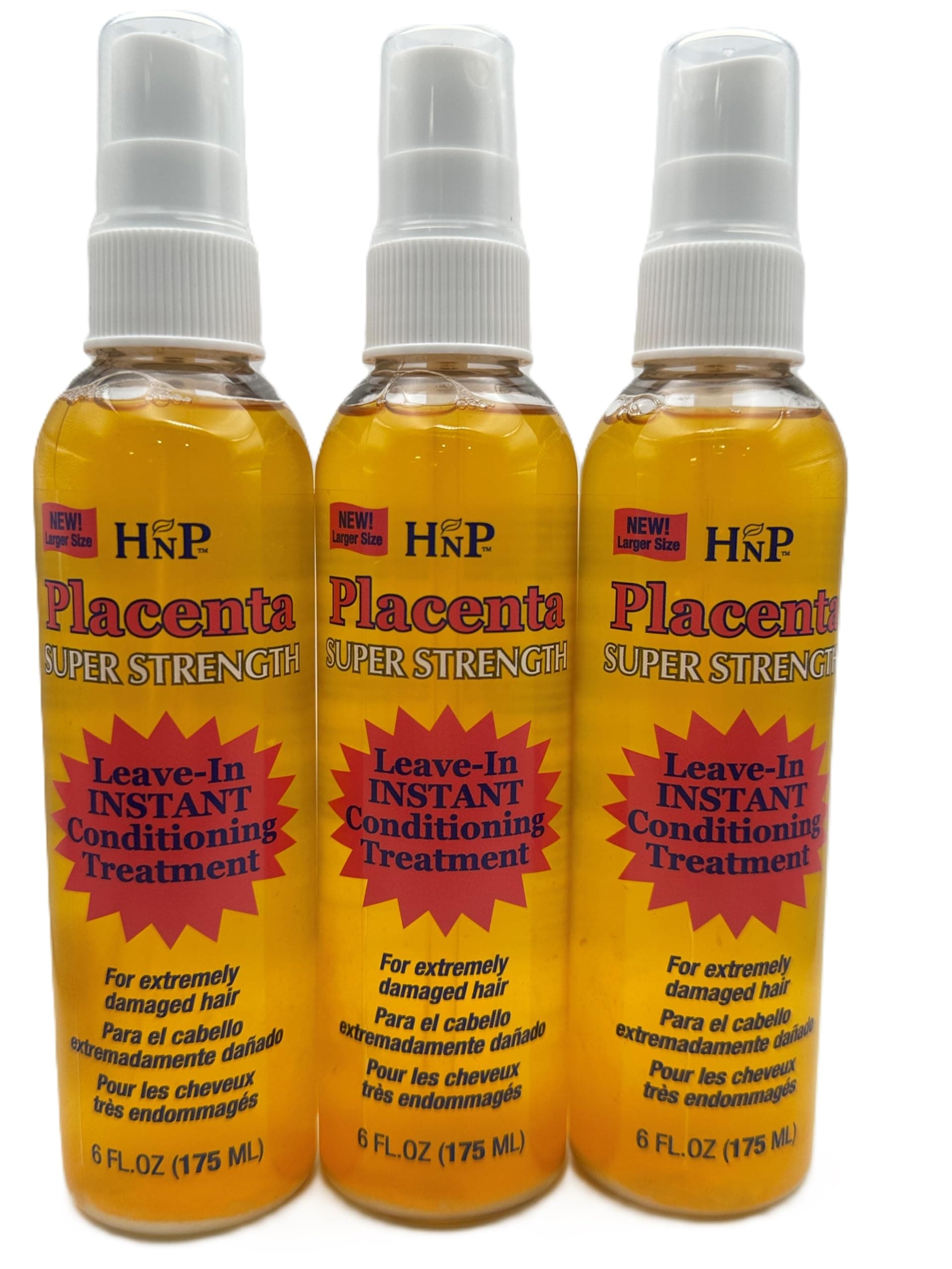 Hask Placenta Leave-In Conditioning Treatment Super Strength 6 Ounce (175ml) (3 Pack)