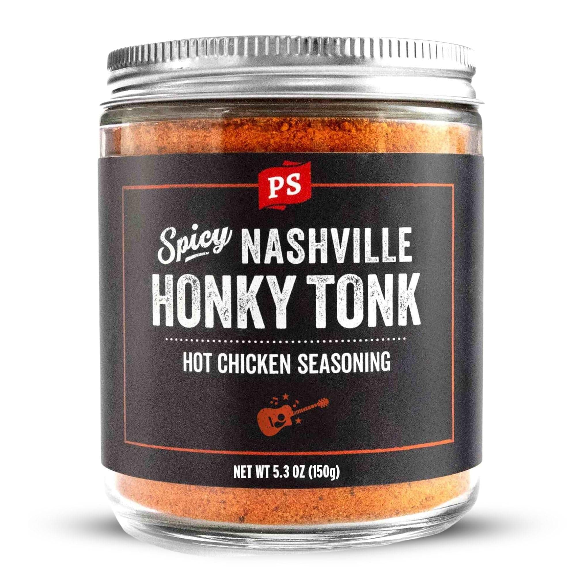 PS Seasoning Honky Tonk Nashville Hot Chicken Seasoning - Spicy Chicken BBQ Seasoning and Rubs for Smoking, Grilling, Frying, Roasting - Nashville Style Dry BBQ Rub for Poultry, Wings, Ribs, Dips