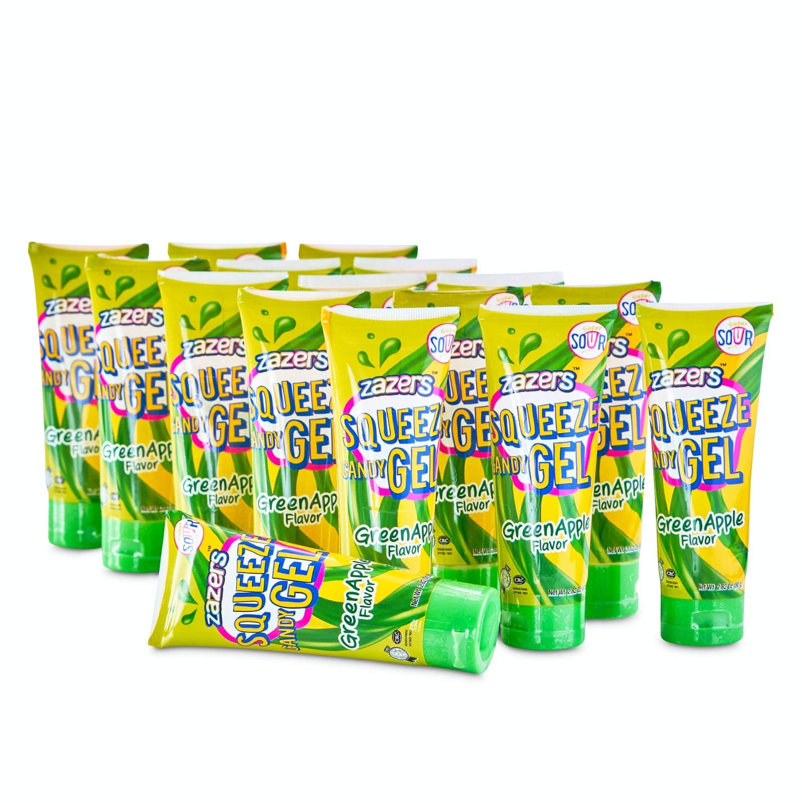 Slime Sour Lickers Squeeze Gel Candy - 16 Pack Green Apple Flavor, Great Novelty Gel Candy for kids and adults, Party Favors (Kosher 2.82 OZ each))
