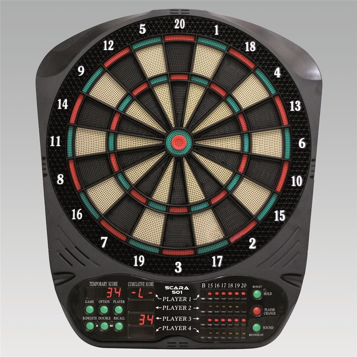 Carromco 92915 Scara 701 Electronic Dartboard and Adaptor