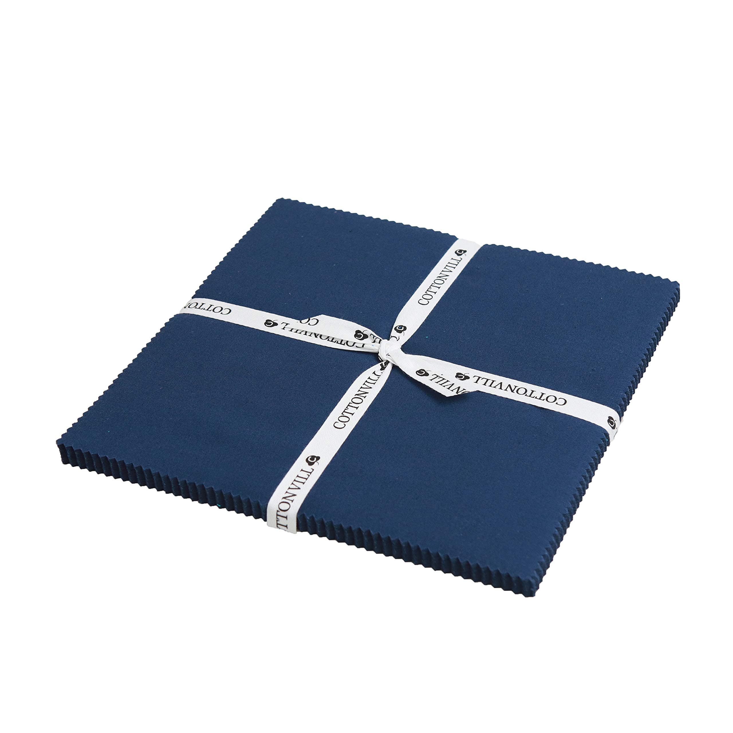 COTTONVILL 20COUNT Cotton Solid Quilting Fabric (10inch Square, 37-Dark Blue)