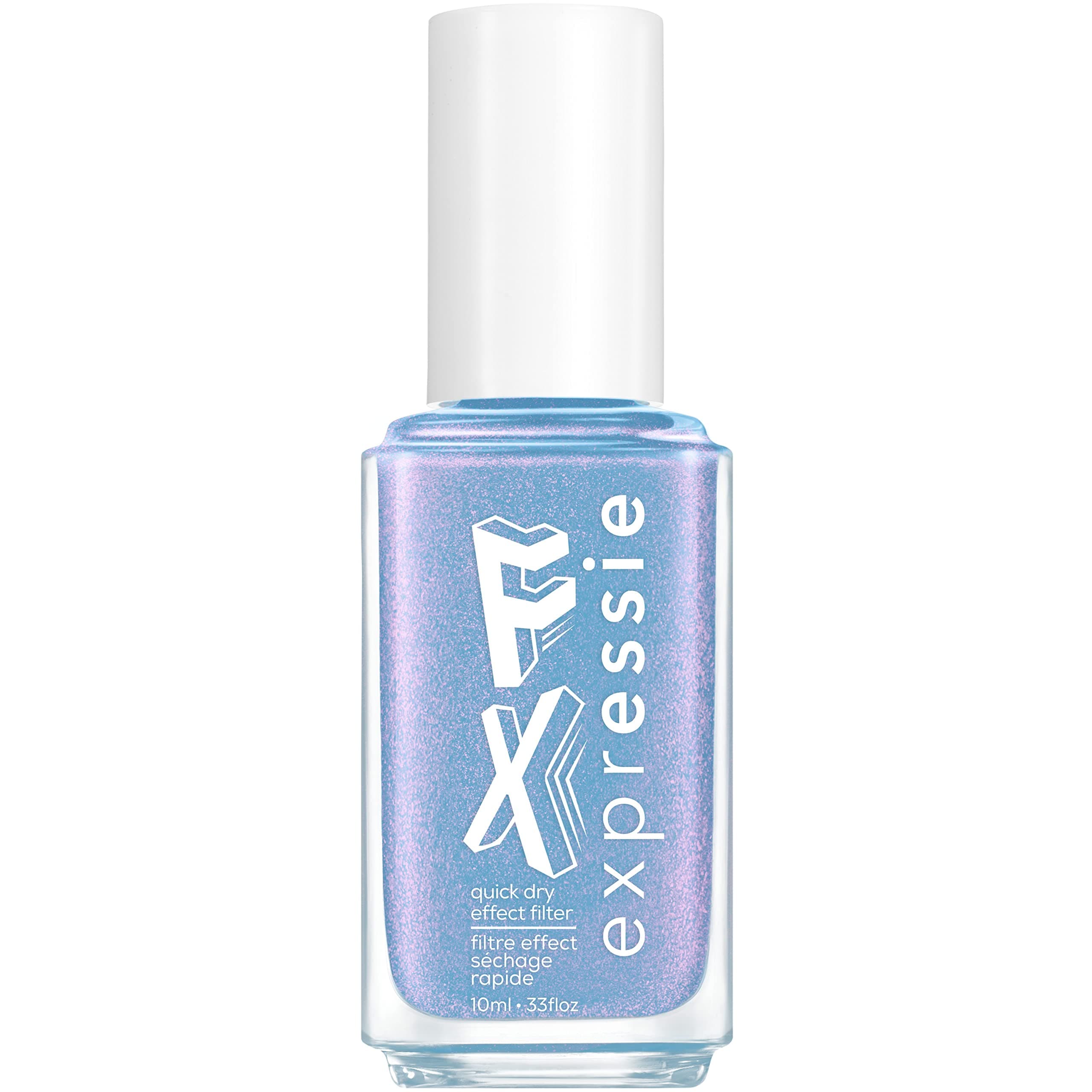 essie Expressie FX Filter Quick-Dry Vegan Nail Polish, Frosty Blue Top Coat, Immaterial Frost, 0.33 fl oz