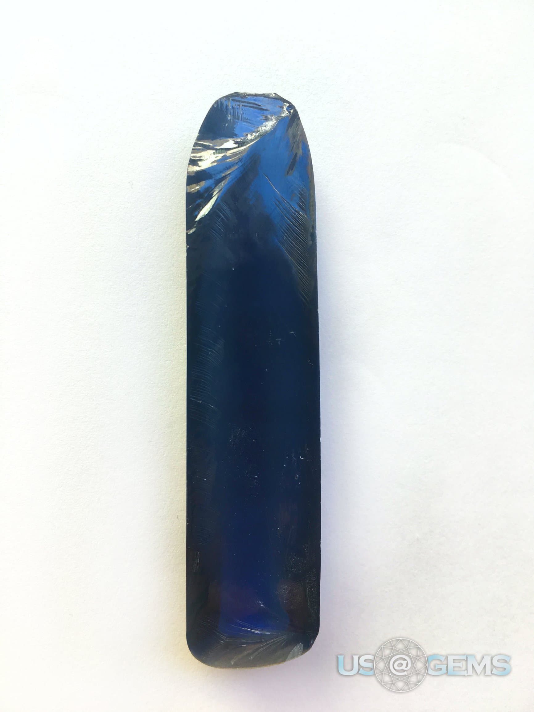 Sapphire Ceylon Dark #32. Corundum Swiss. Rough 37g. Standard Quality. Half Boule