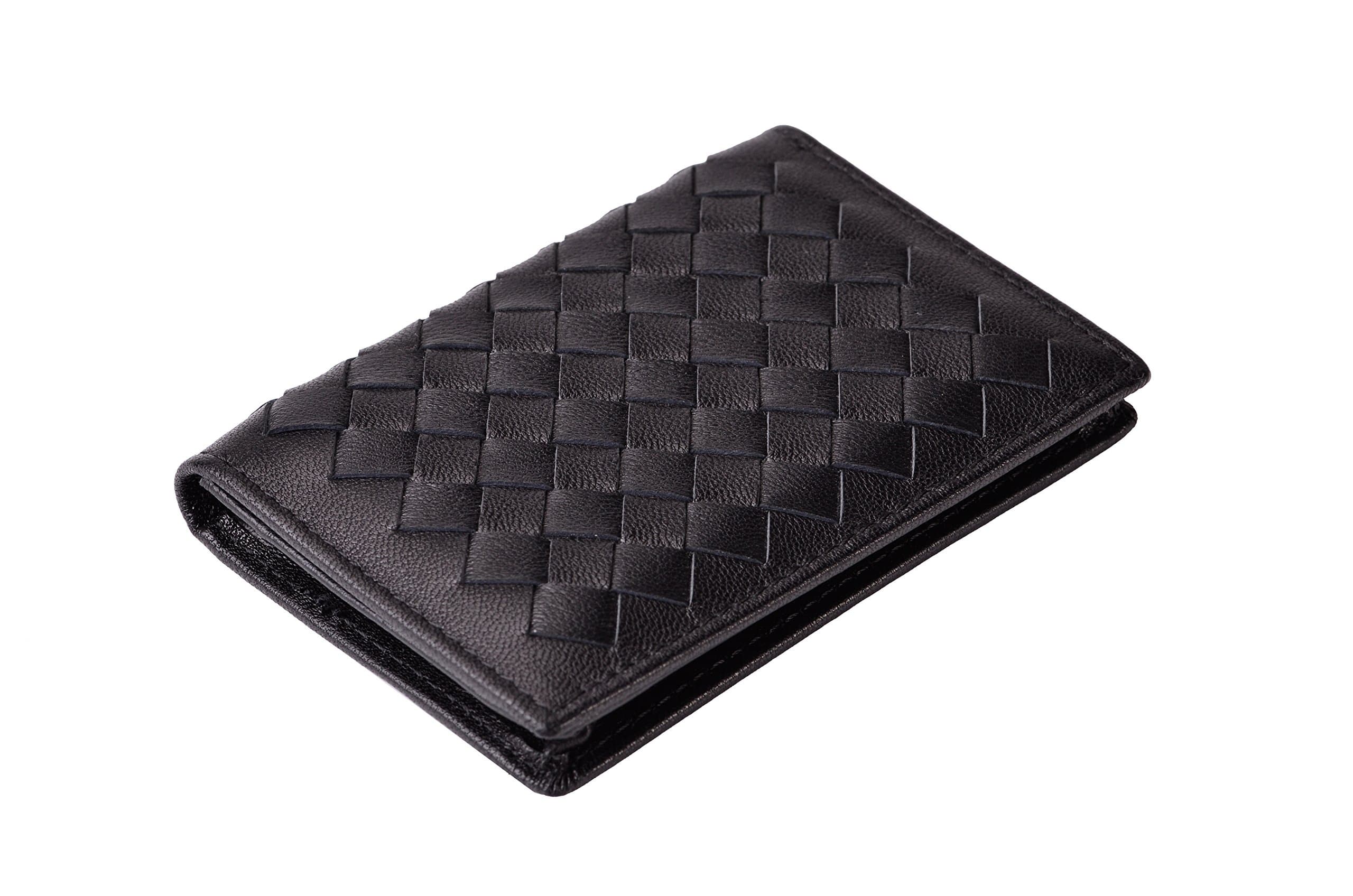 Birsppy Tarhoo Slim Soft Sheepskin Genuine Leather Card Holder,Card Case Hold 40 Business Cards in Gift Box for Men and Women (Black)