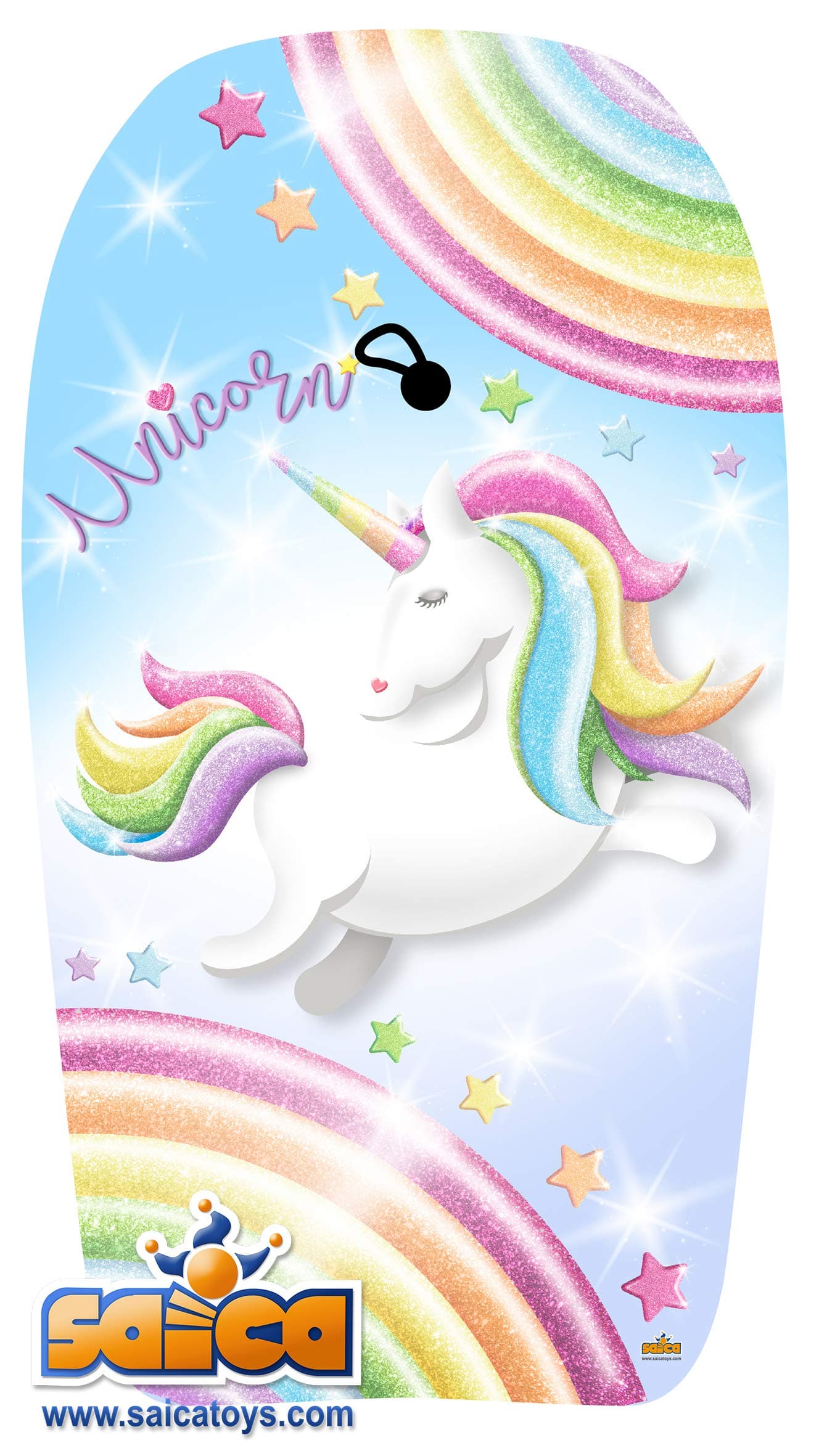 Saica Sica Unicorn Body Board Pink and Blue 9665