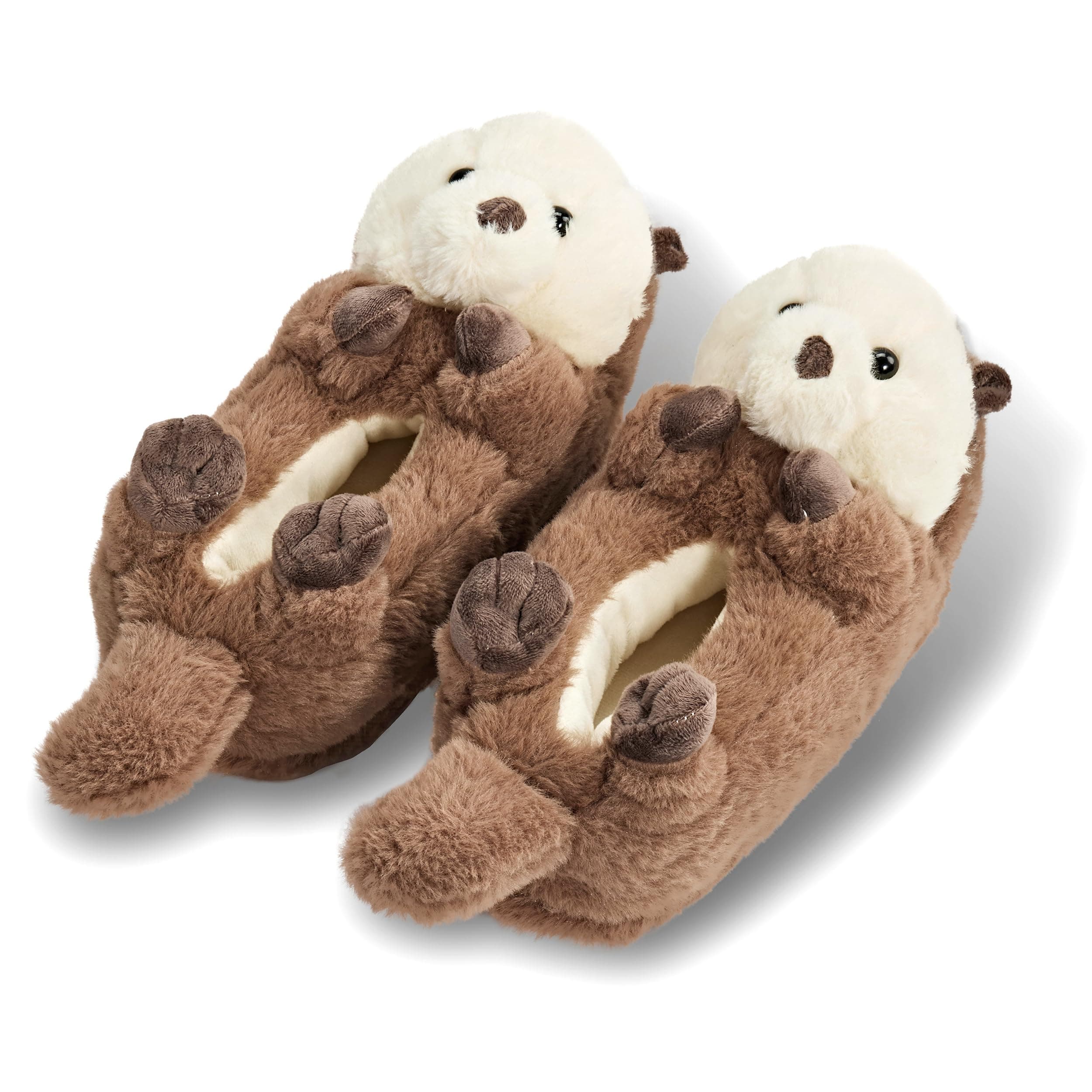 Funny Animal Hug Plush Slippers for Women, Novelty Cute Cozy Warm House Slippers with Non-Slip Grips