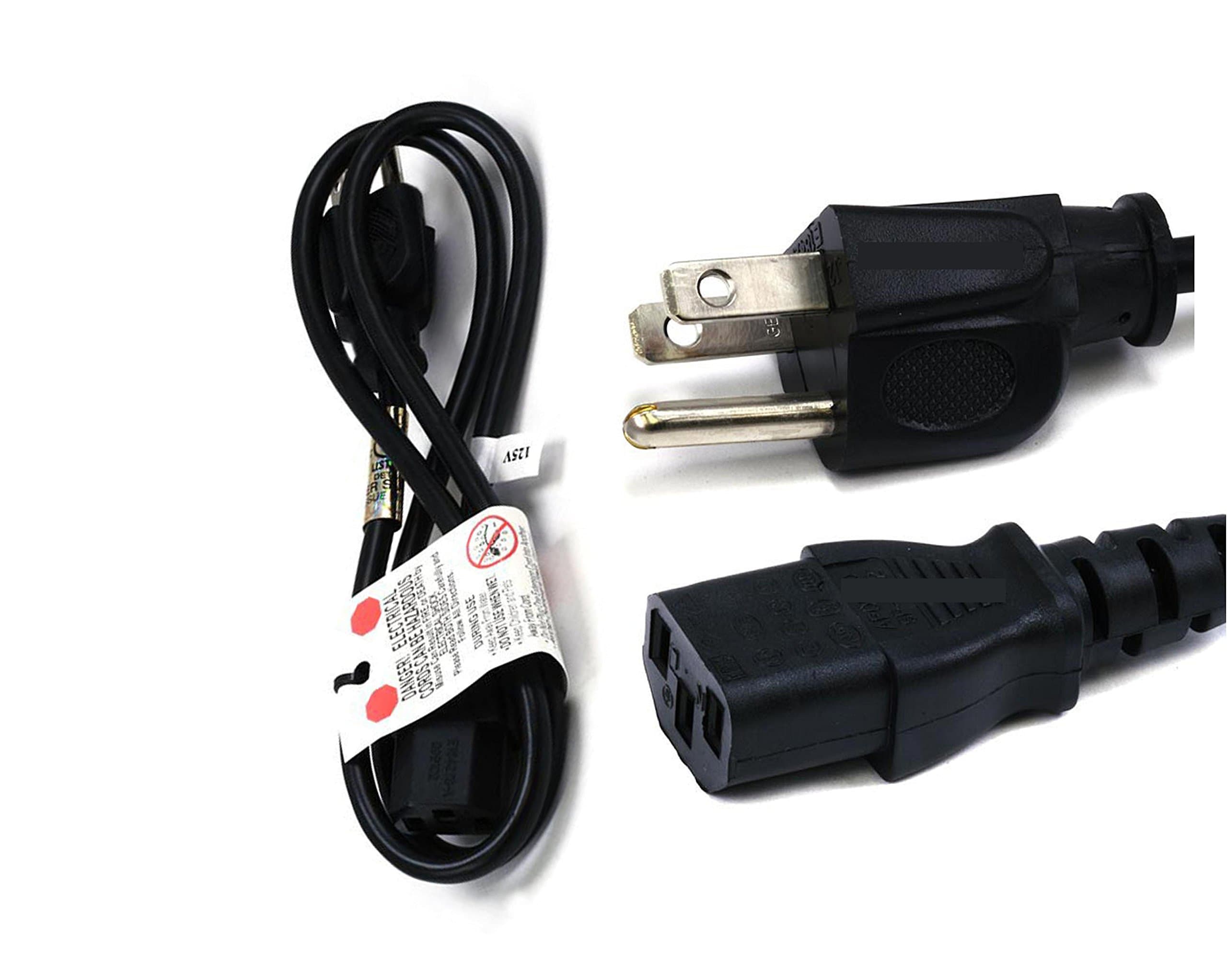 EZ Mounts - 3ft New Premium 18 AWG short Pigtail Power Cord Cable w/ 3 Conductor PC Power Connector Socket (C13/5-15P) Black Perfect for Printers, Computers, Projectors and HDTV's