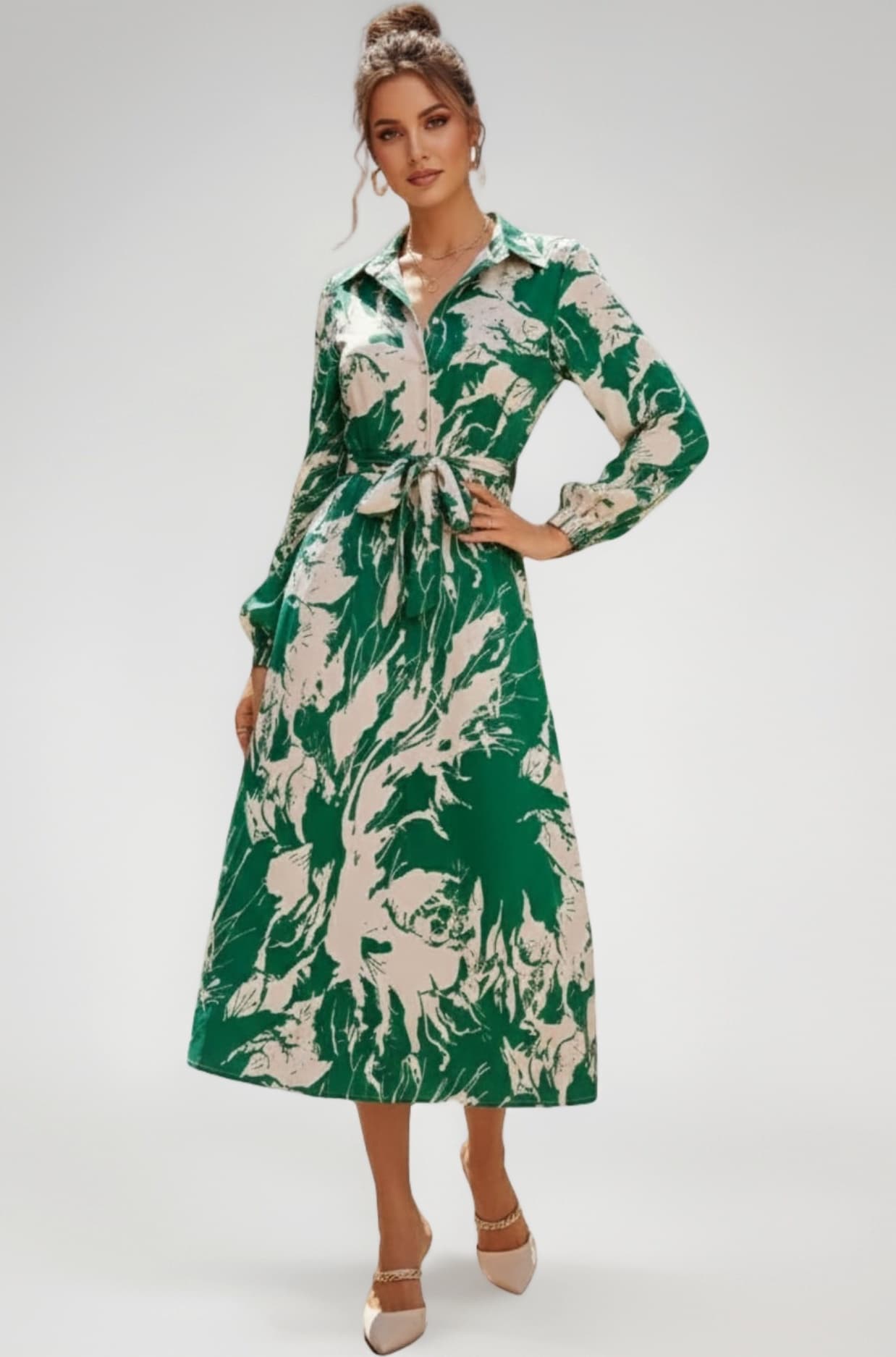 GRECIILOOKS Printed Maxi Dress for Women | Trendy Long One Piece Summer Outfit | Lightweight Flared Dress for Casual & Holiday