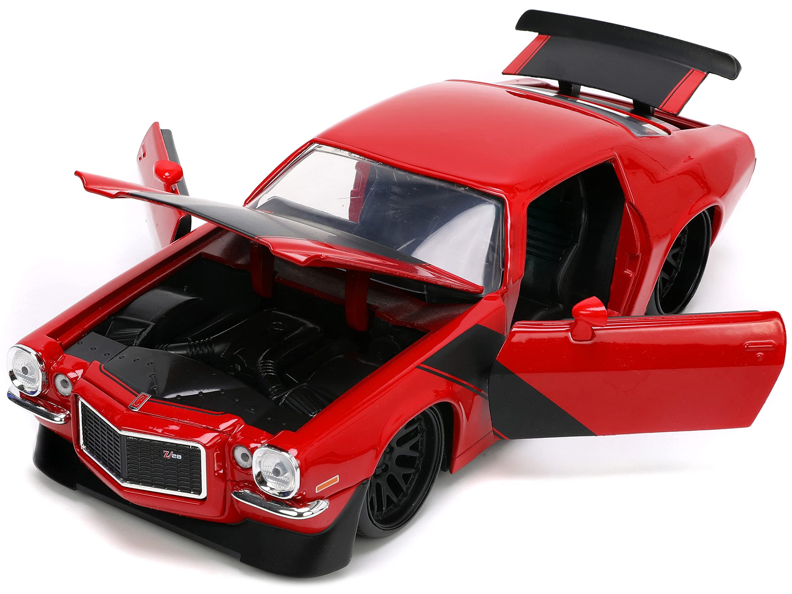 Toys Big Time Muscle 1:24 1971 Chevy Camaro Z28 Die-cast Car Red/Black, Toys for Kids and Adults