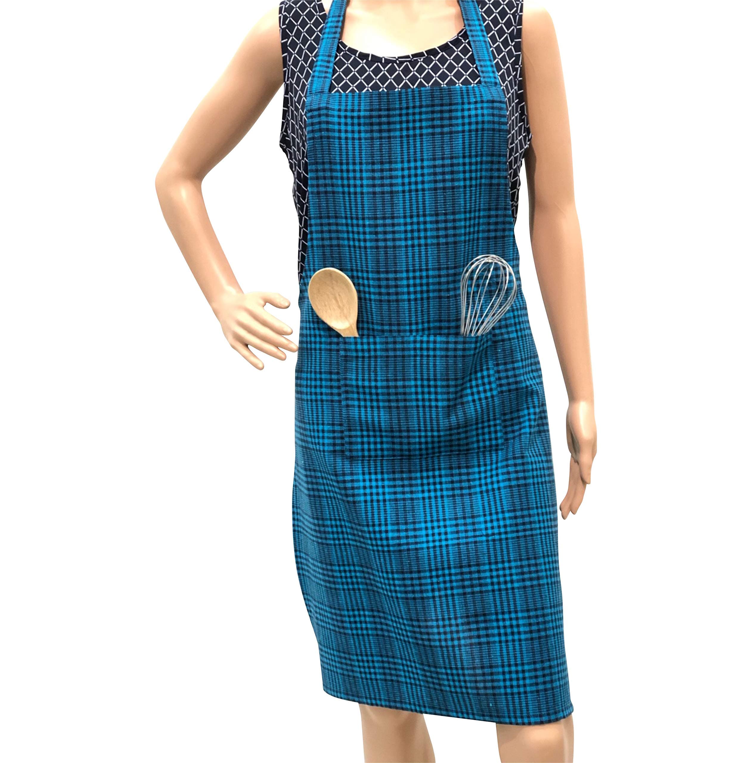 PIXEL HOME DECOR Cotton Apron with Front Center Pocket with End