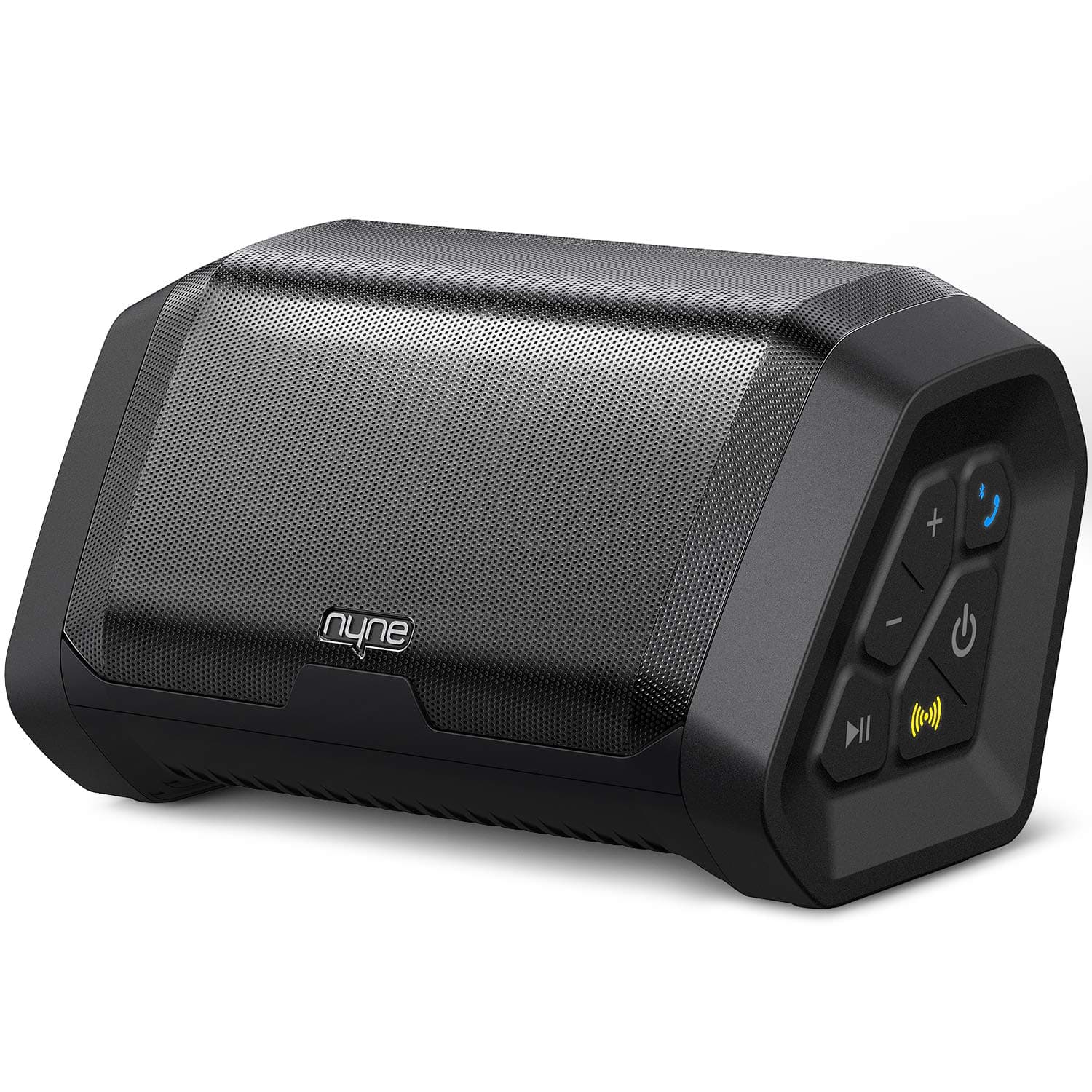 NYNE Punch Portable Wireless Bluetooth Speakers 4.2 Waterproof IP67, 20 Hours Play-time, 100 ft Range,Stereo Pairing, Durable and Loud Speakers Compatible iPhone/Samsung, Outdoor/Beach/Travel,Black