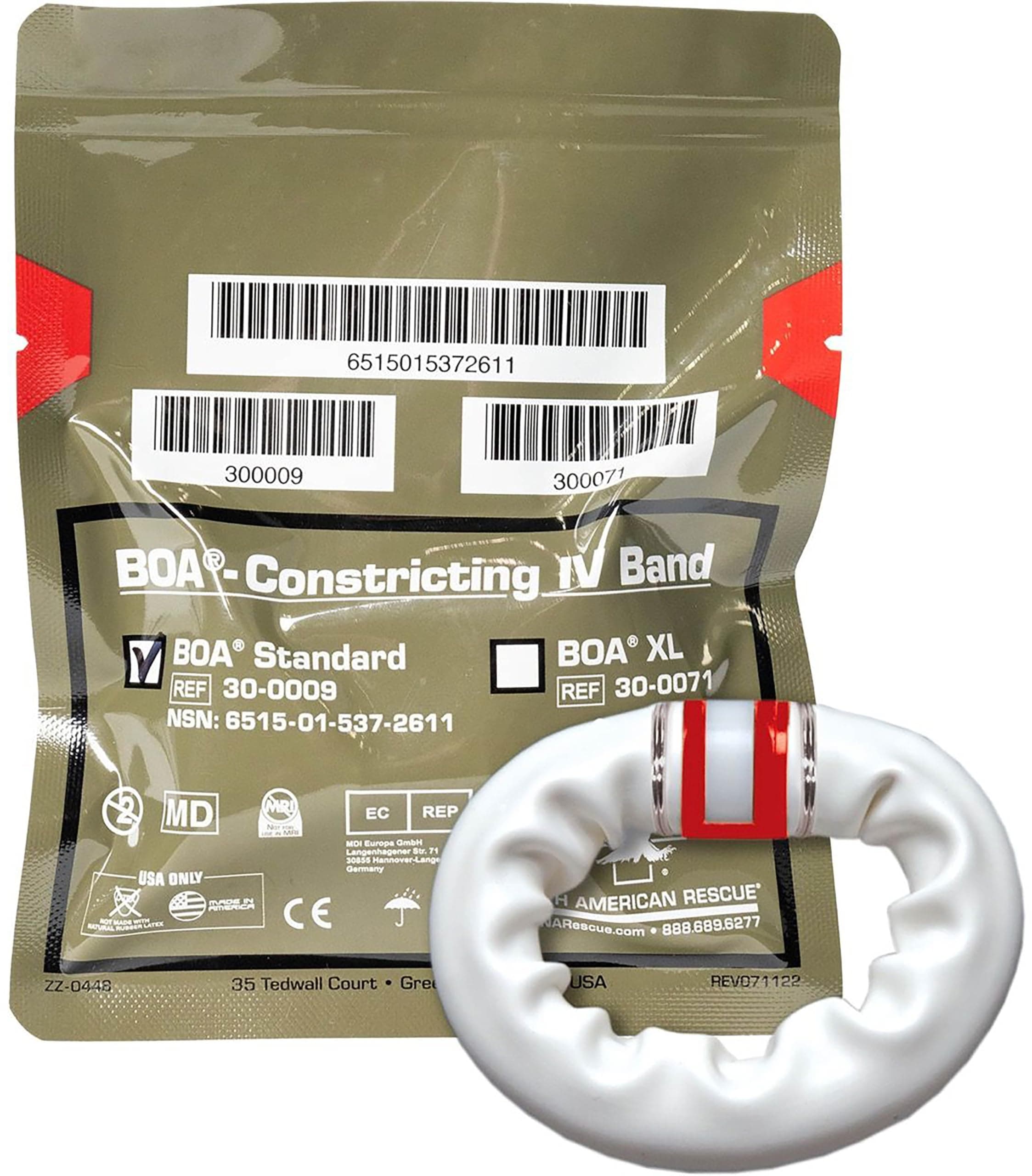 BOA Constricting IV Bands (Standard) NAR Vacuum Sealed BOA Quick Vein Access for Combat, Trauma, Medical (30-0009)