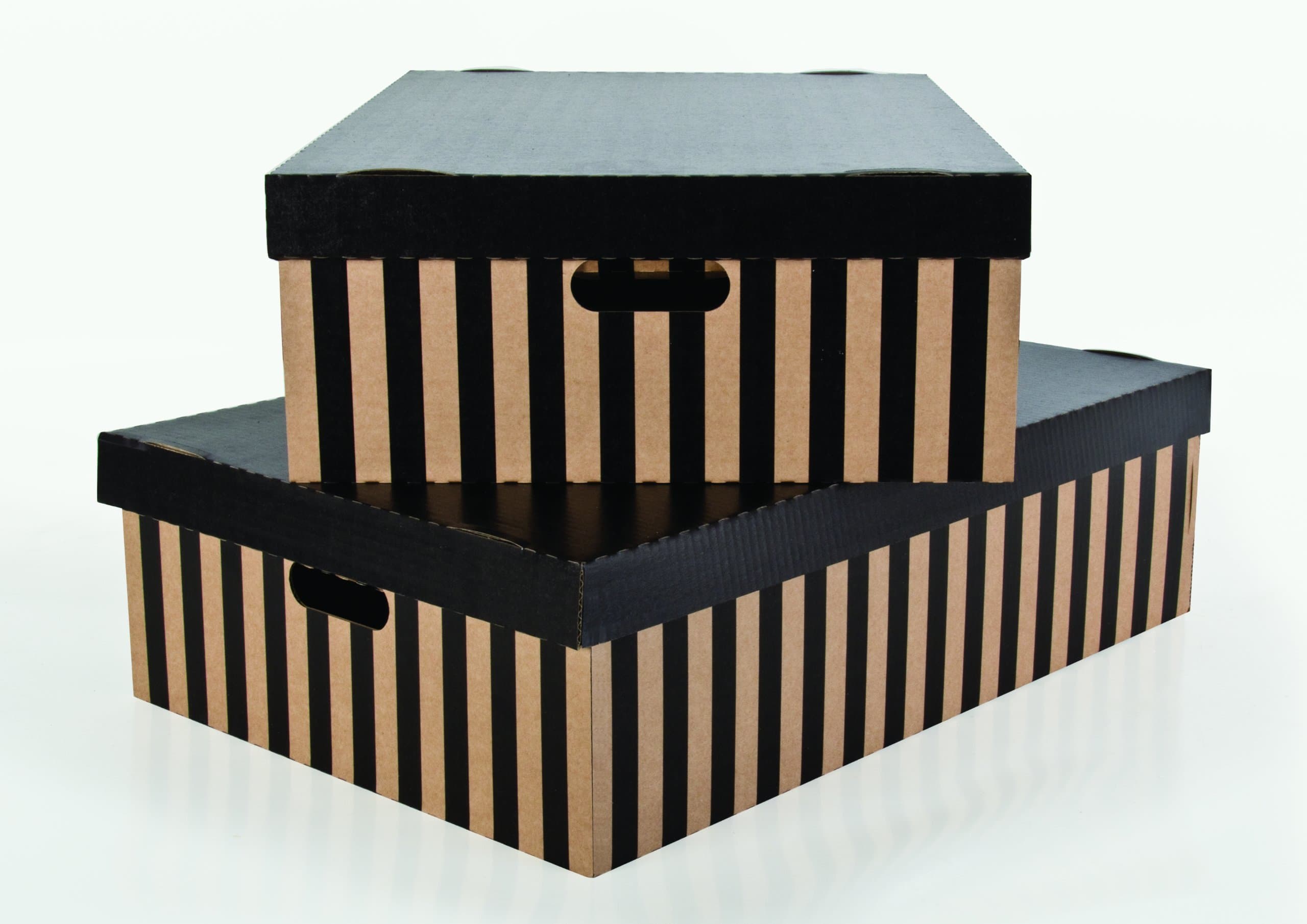 StorePAK Medium Striped Decorative Box & Lid (Pack of 5)